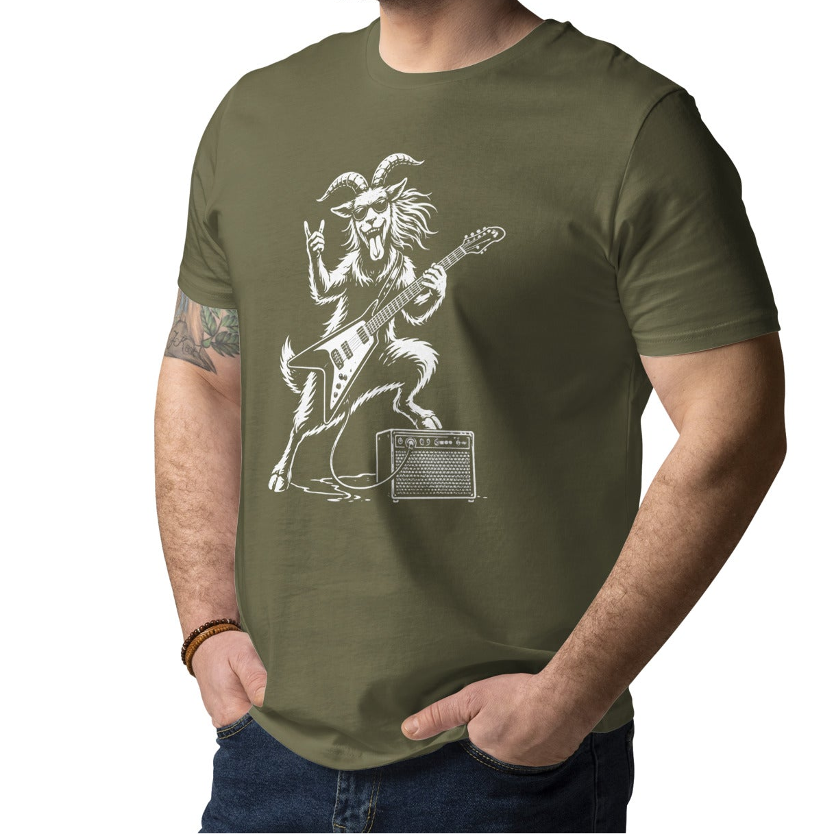 Guitar Goat Rock Graphic Shirt