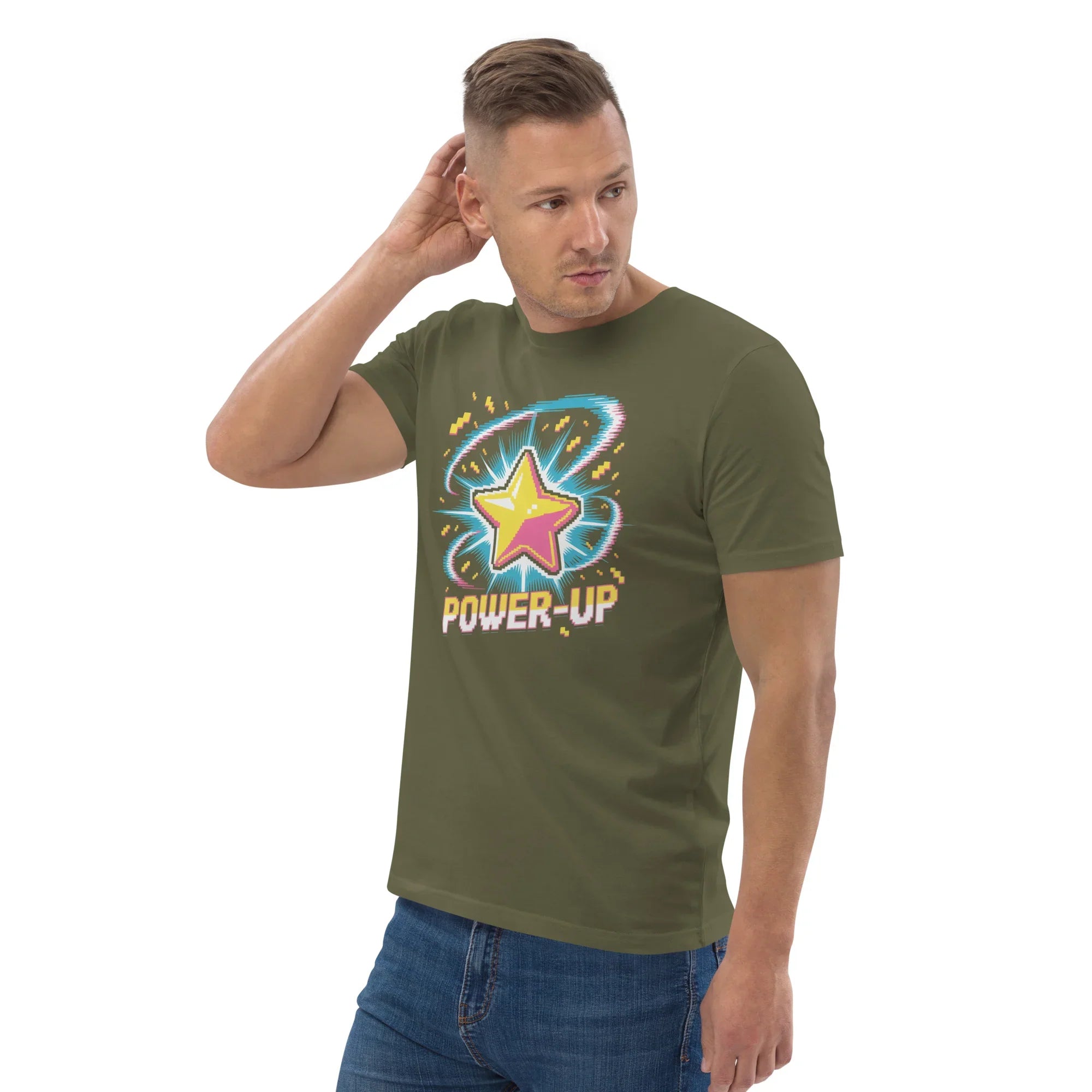 Power-Up Arcade Shooter T Shirt – Pixel Star Gaming Apparel - RaZits