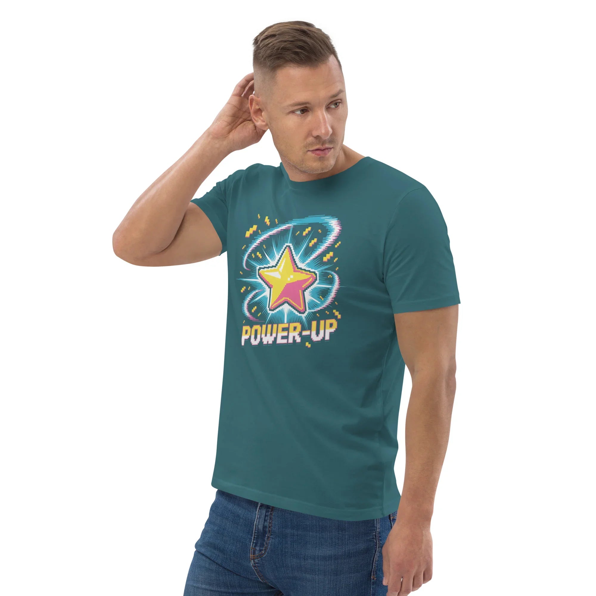 Power-Up Arcade Shooter T Shirt – Pixel Star Gaming Apparel - RaZits