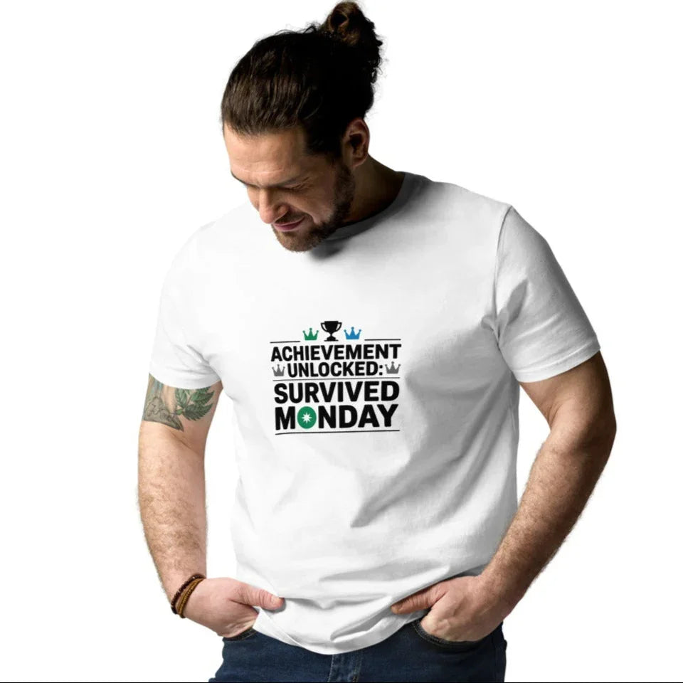 Achievement Unlocked Shirt – Survived Monday Gamer Tee - RaZits