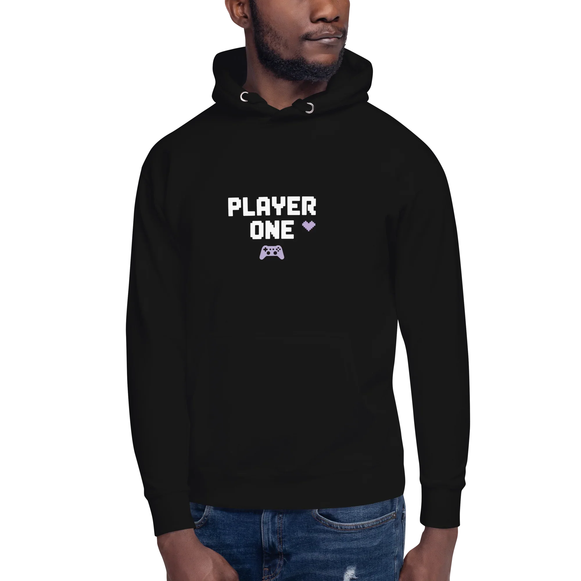 Player One Hoodie – Minimalist Pixel Gamer Design - RaZits