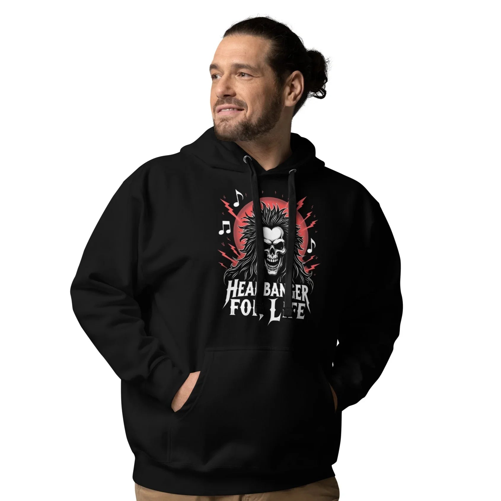 Headbanger For Life Hoodie – Skull Metal Aesthetic - RaZits