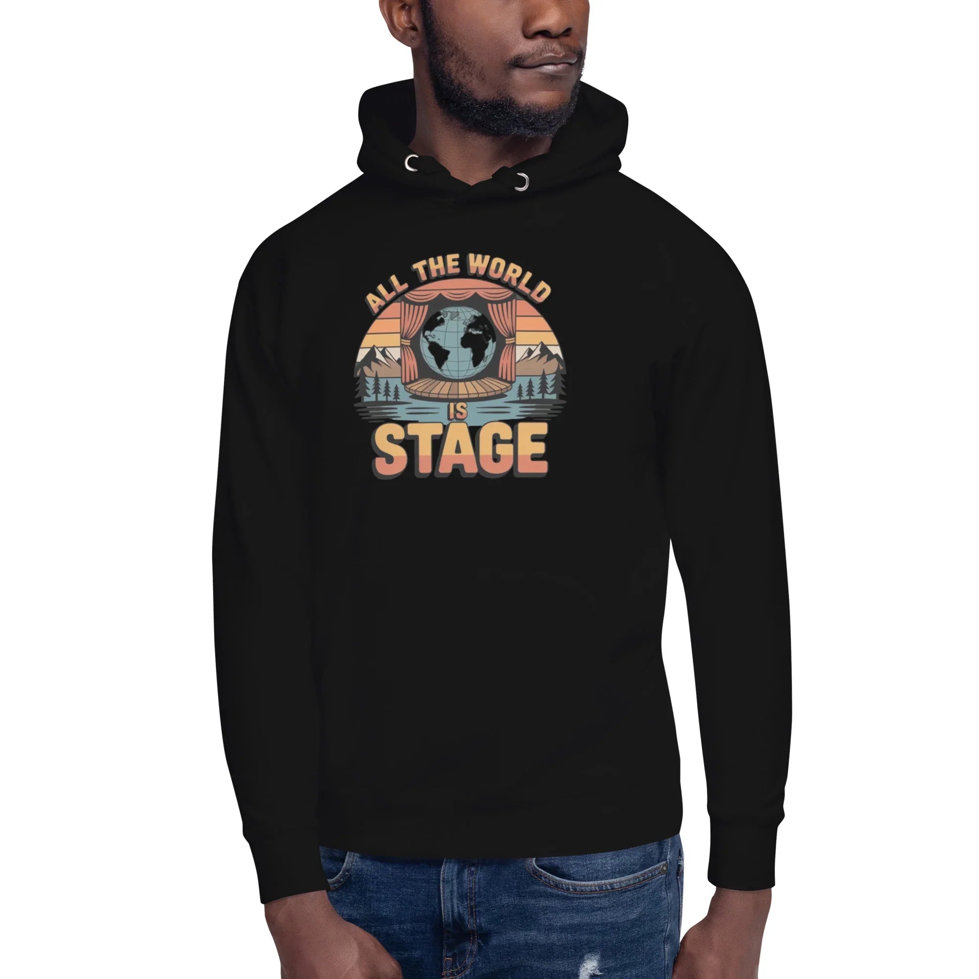 All The World Is Stage Hoodie – Retro Theater Quote - RaZits