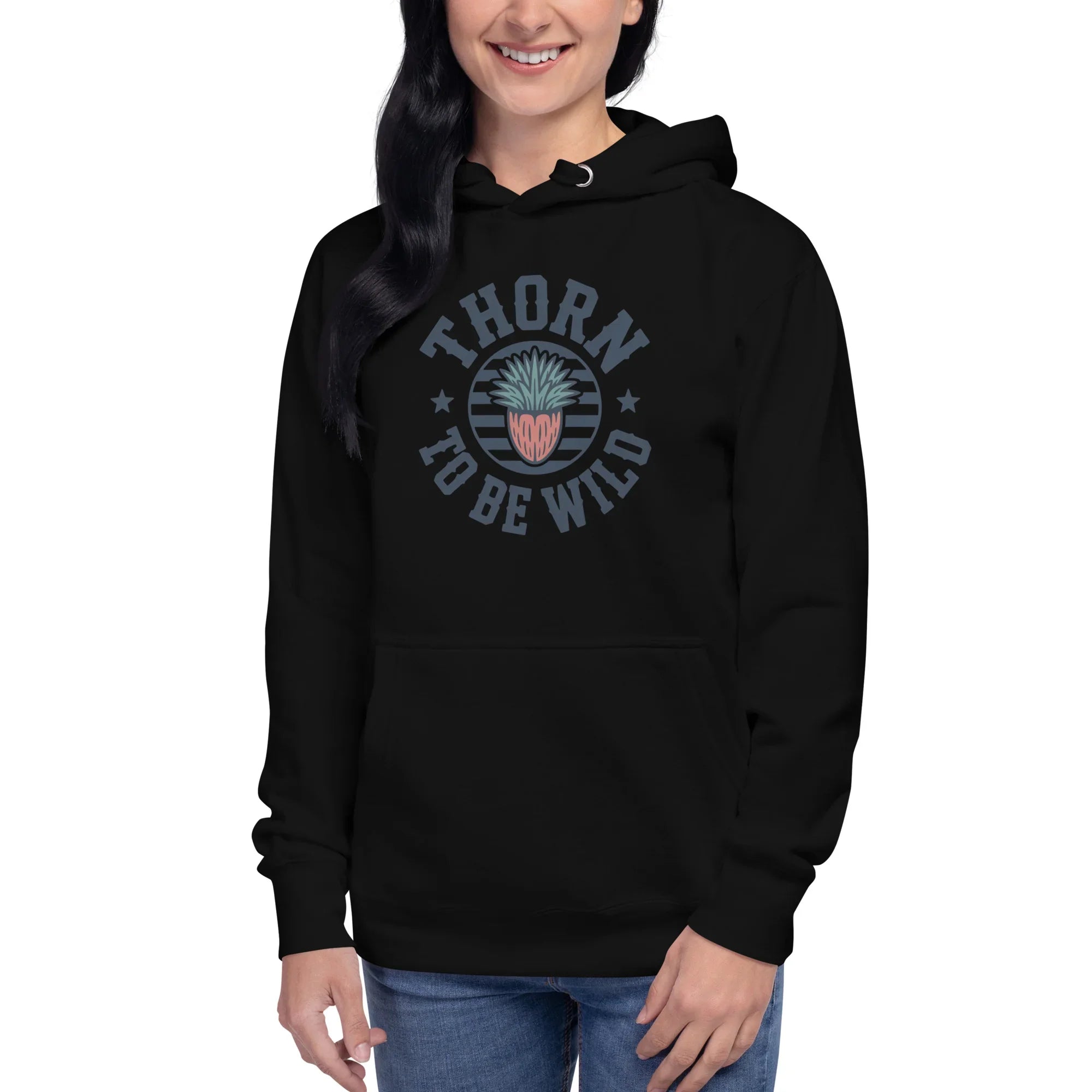 Cactus Hoodie – Thorn to Be Wild Funny Botanical Pullover - RaZits