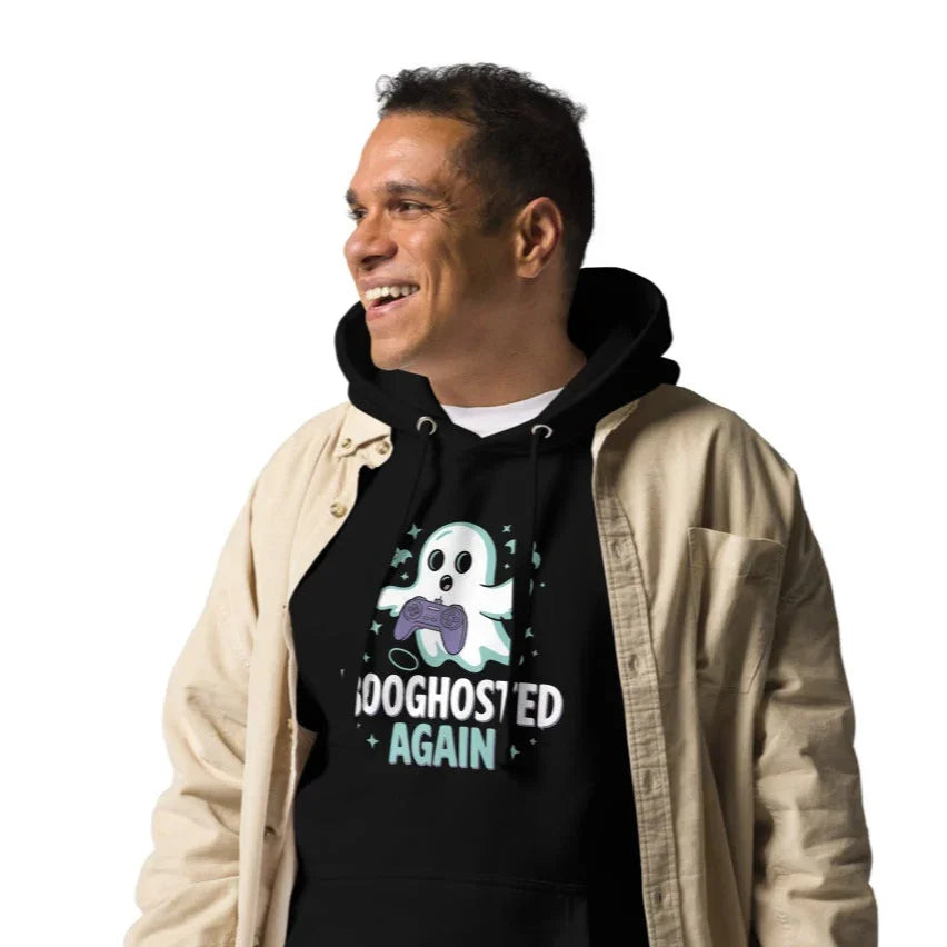 Booghosted Again Hoodie – Cute Gamer Ghost Graphic - RaZits