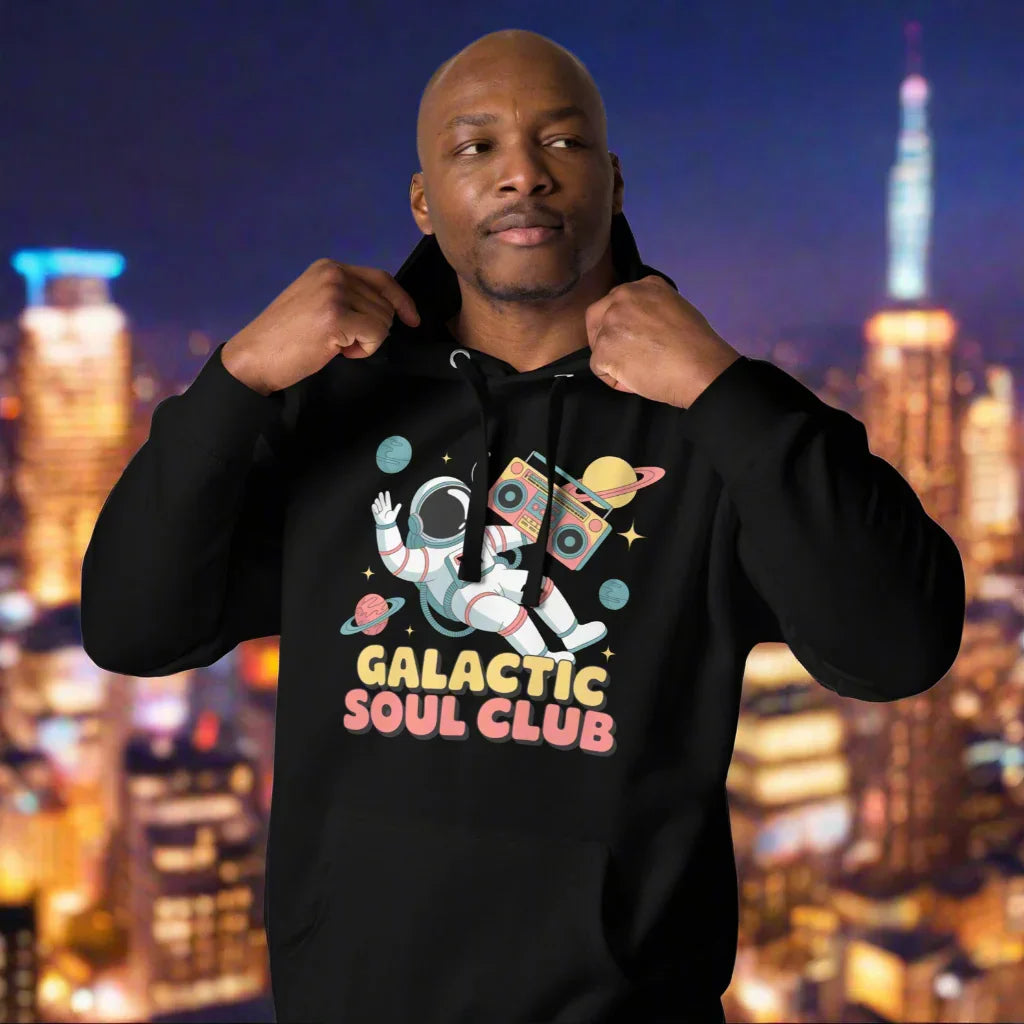 Galactic Soul Club Hoodie – Retro Astronaut Art - RaZits