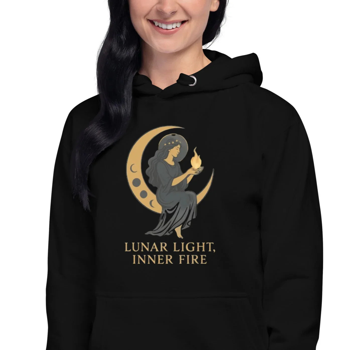 Lunar Light Inner Fire Hoodie – Moon Goddess Art - RaZits