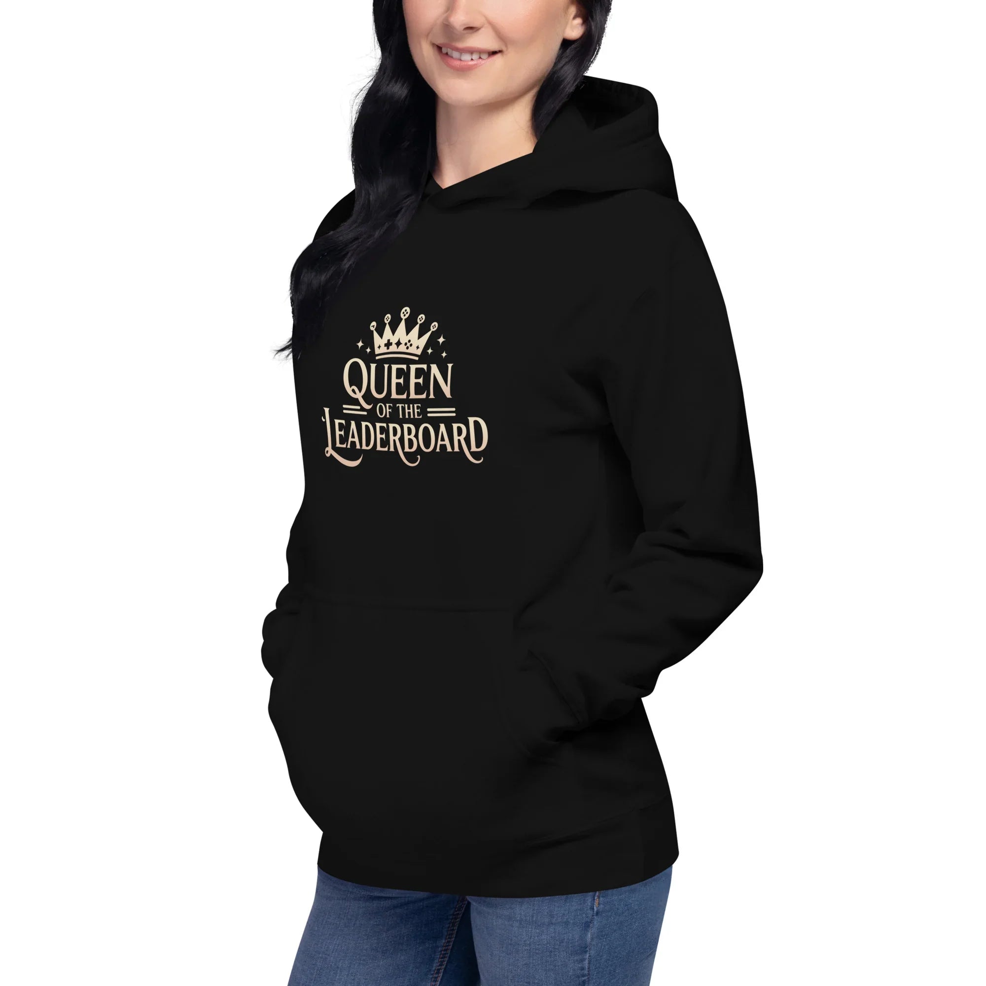 Queen of the Leaderboard Hoodie – Gamer Girl Crown Design - RaZits