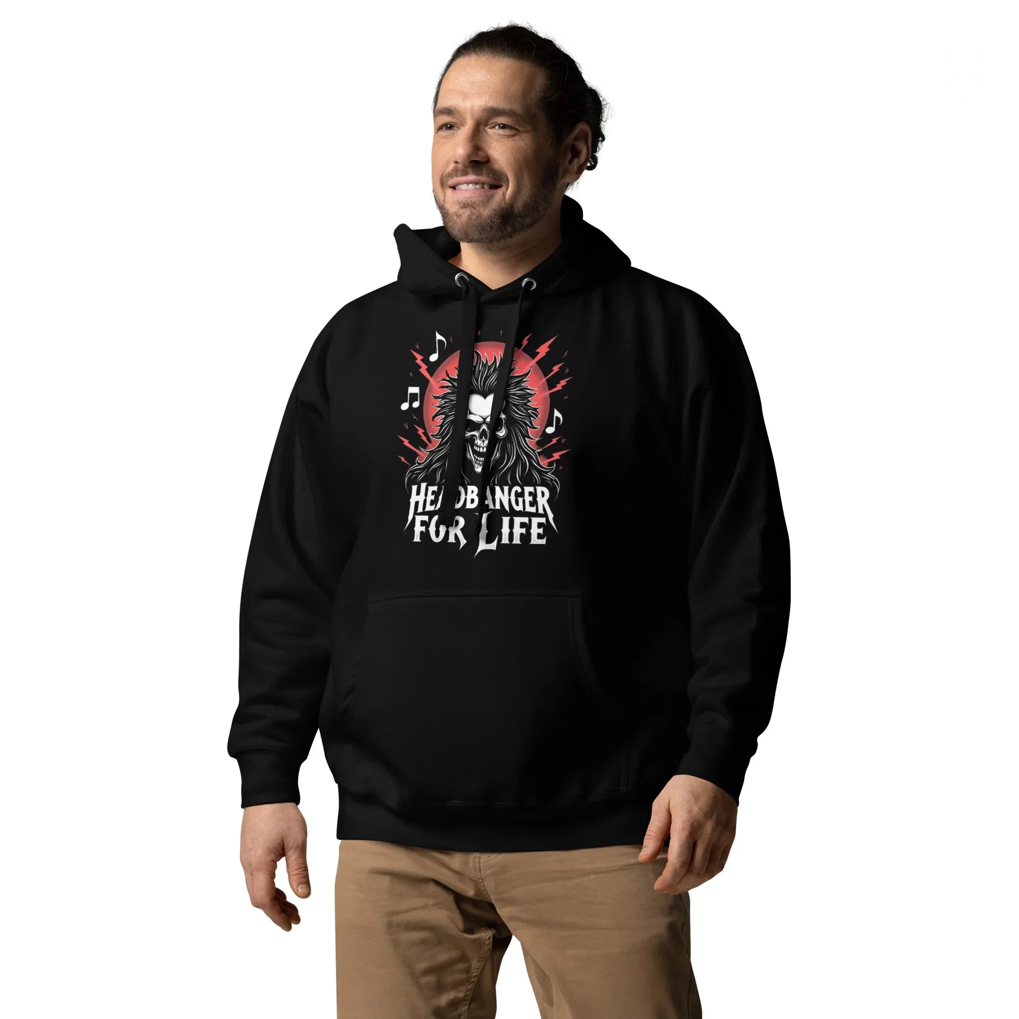 Headbanger For Life Hoodie – Skull Metal Aesthetic - RaZits