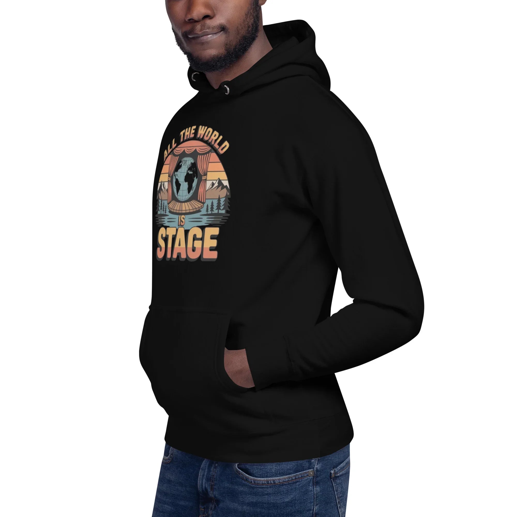 All The World Is Stage Hoodie – Retro Theater Quote - RaZits