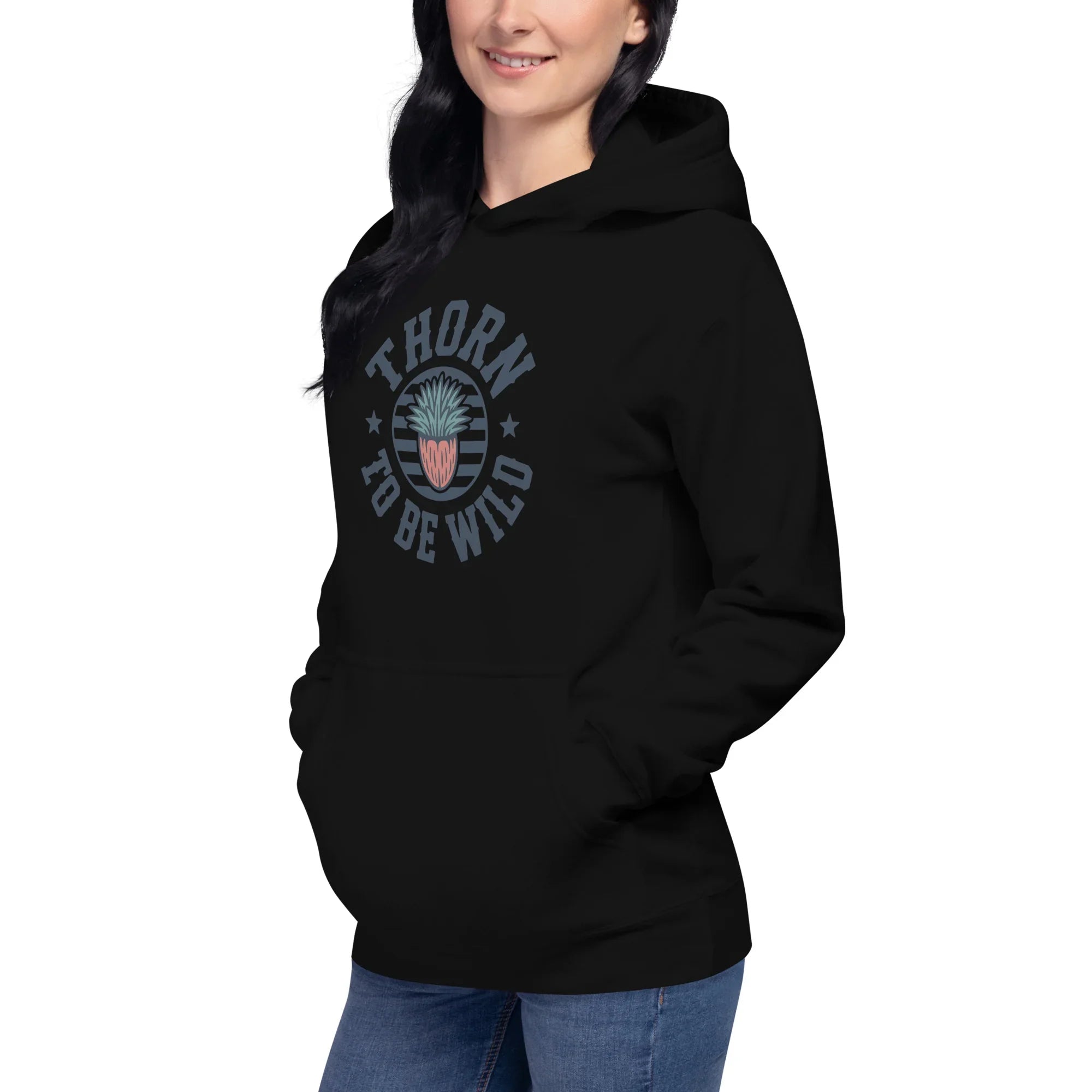 Cactus Hoodie – Thorn to Be Wild Funny Botanical Pullover - RaZits