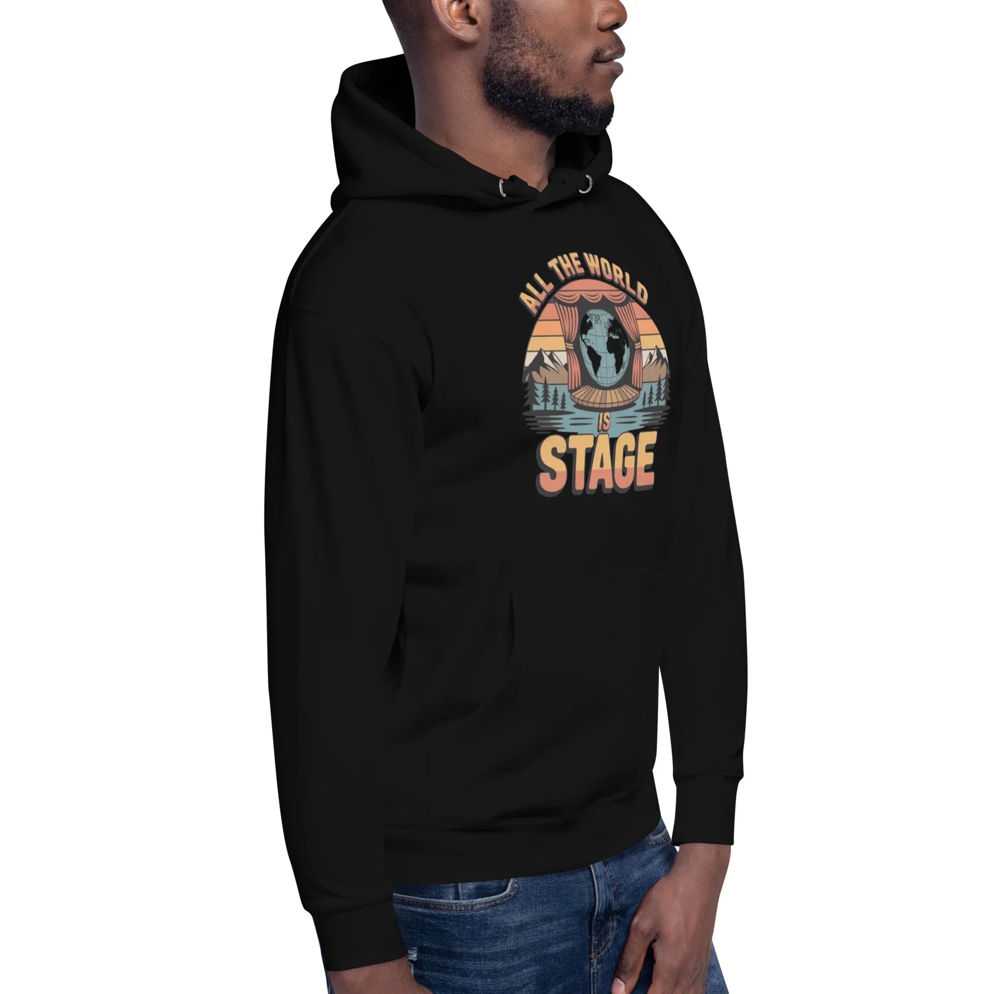 All The World Is Stage Hoodie – Retro Theater Quote - RaZits