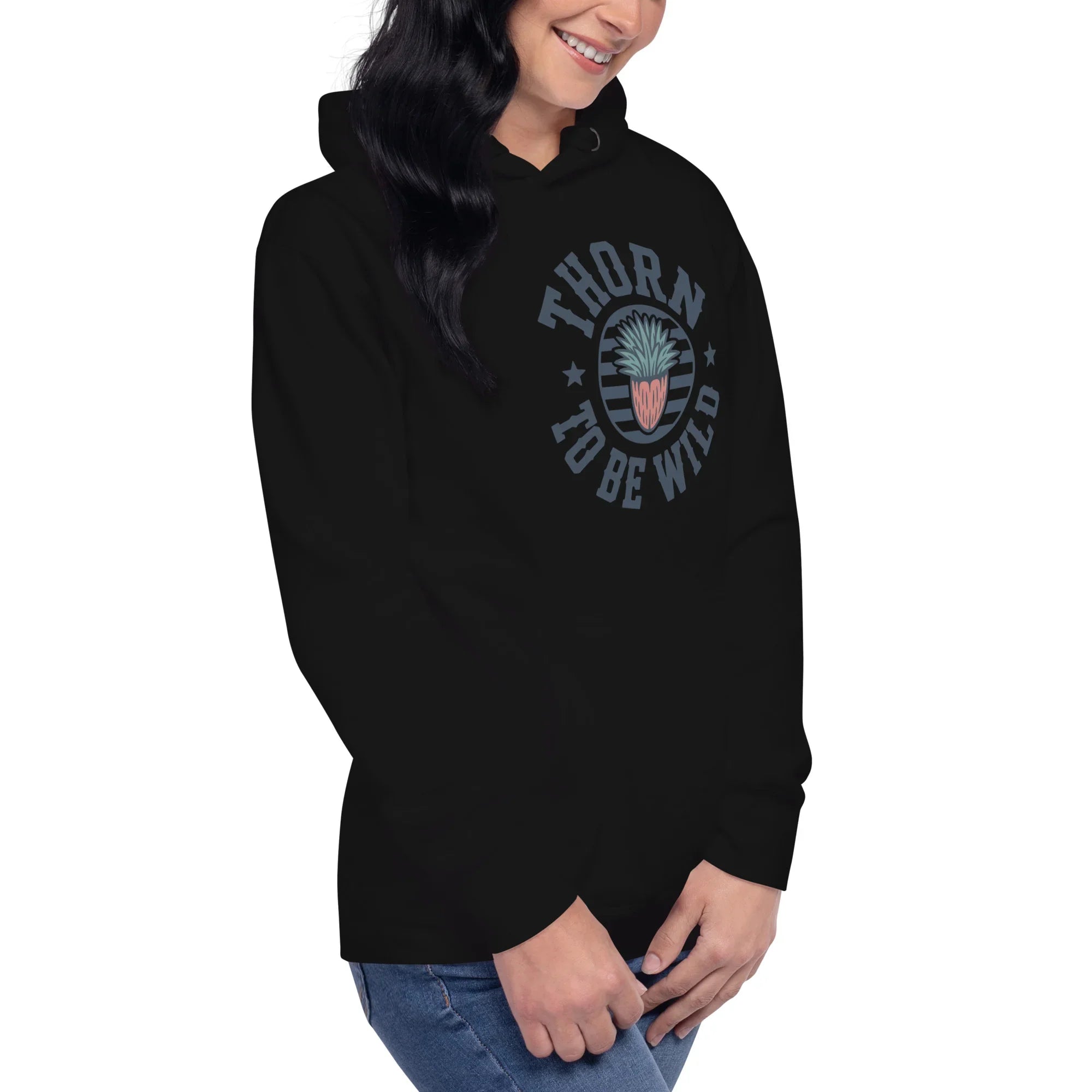 Cactus Hoodie – Thorn to Be Wild Funny Botanical Pullover - RaZits