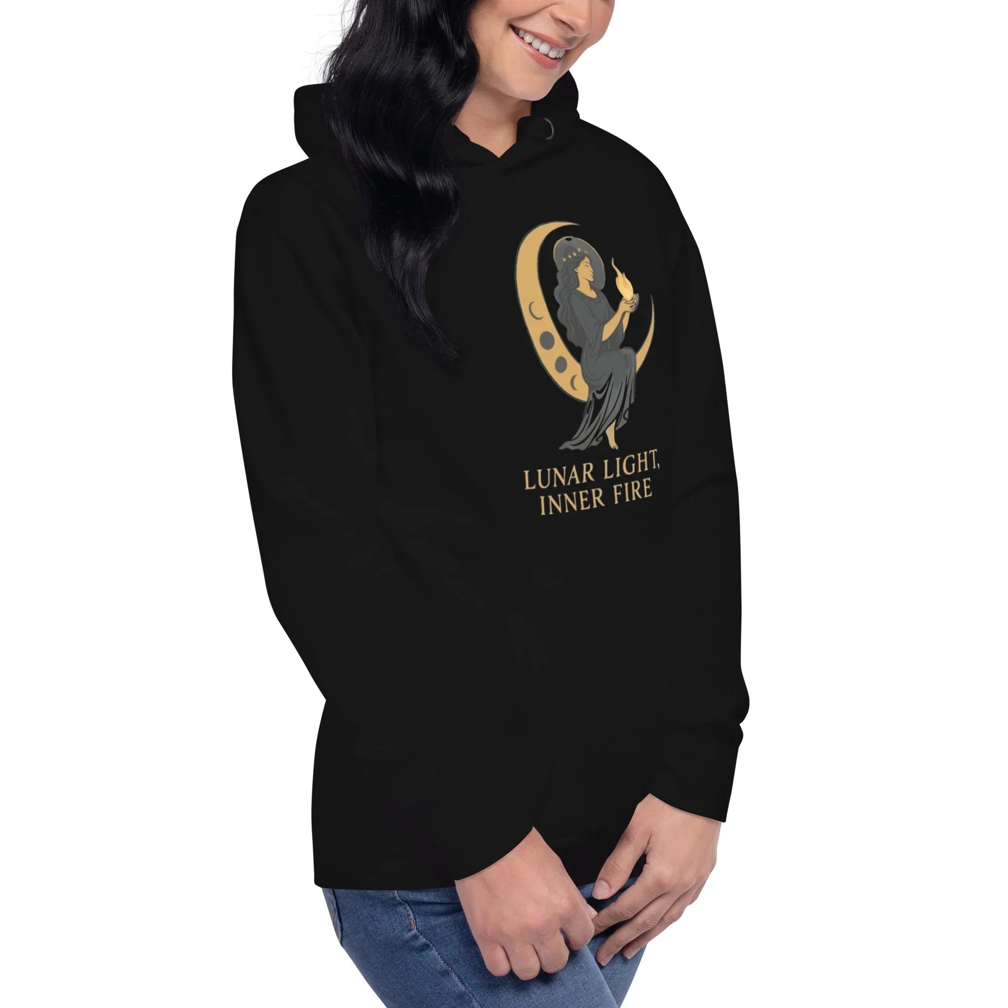 Lunar Light Inner Fire Hoodie – Moon Goddess Art - RaZits