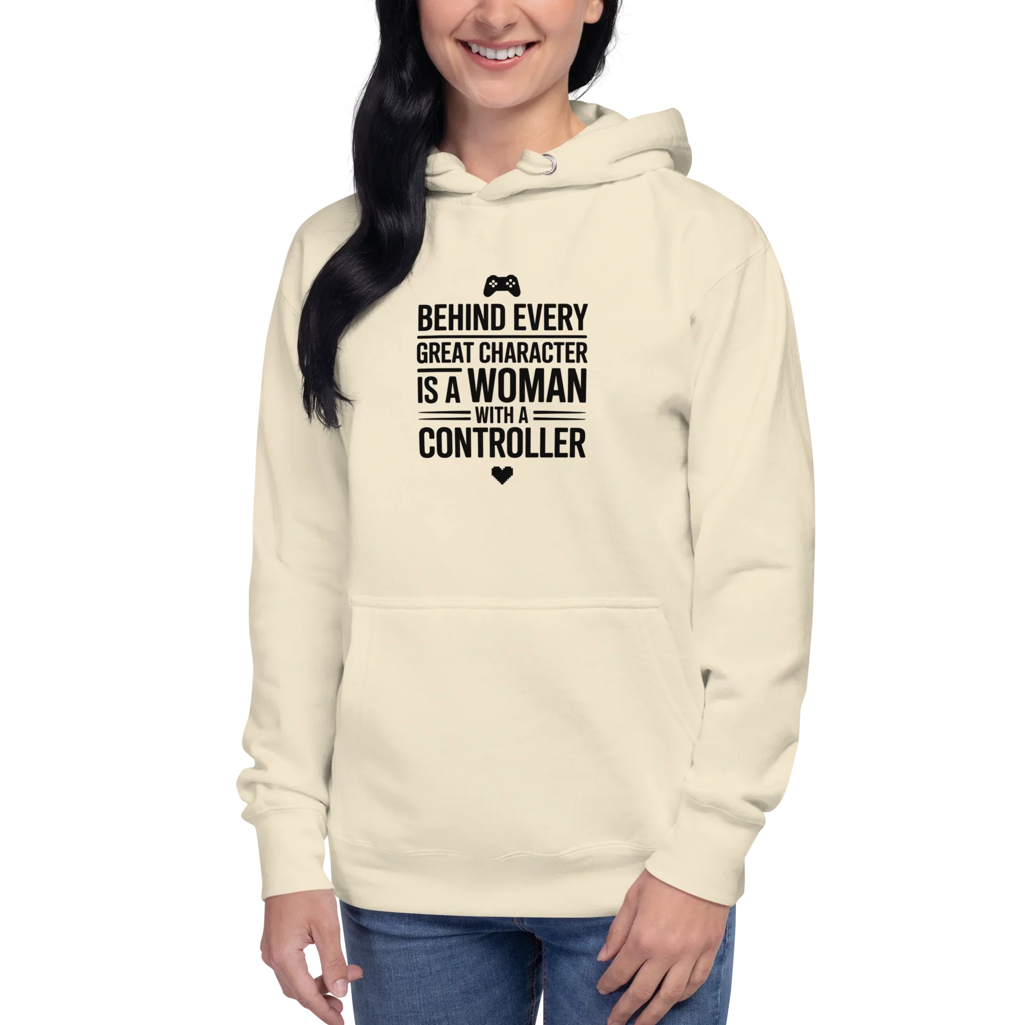 Behind Every Great Character Hoodie – Gamer Girl Controller Quote - RaZits