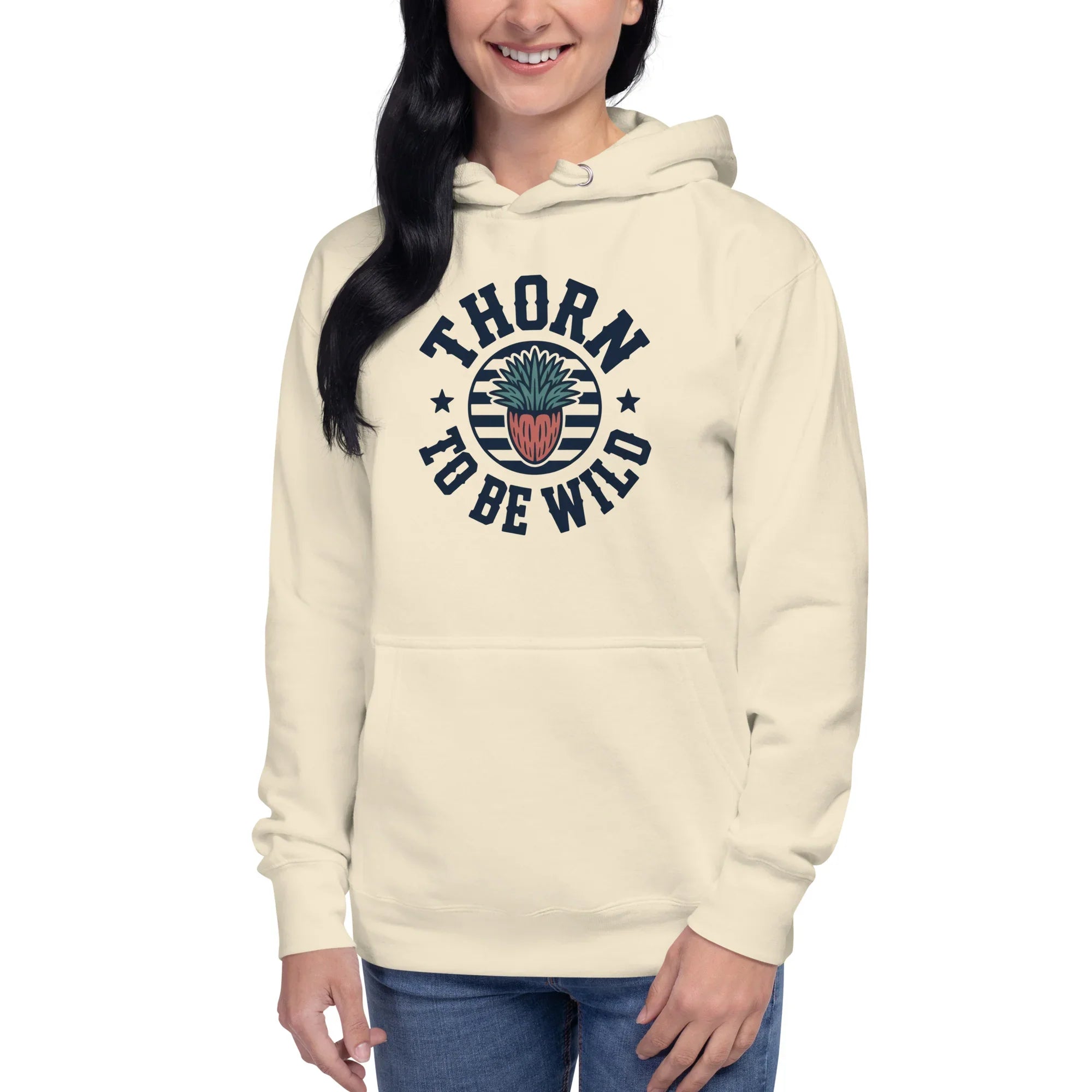 Cactus Hoodie – Thorn to Be Wild Funny Botanical Pullover - RaZits