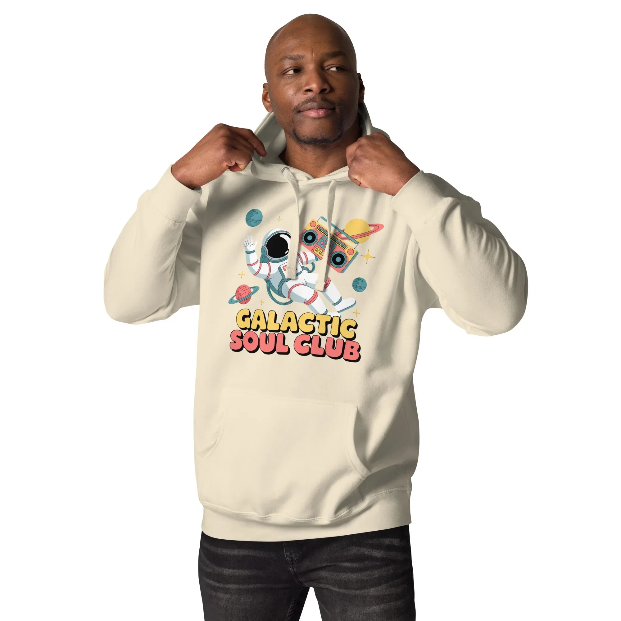 Galactic Soul Club Hoodie – Retro Astronaut Art - RaZits