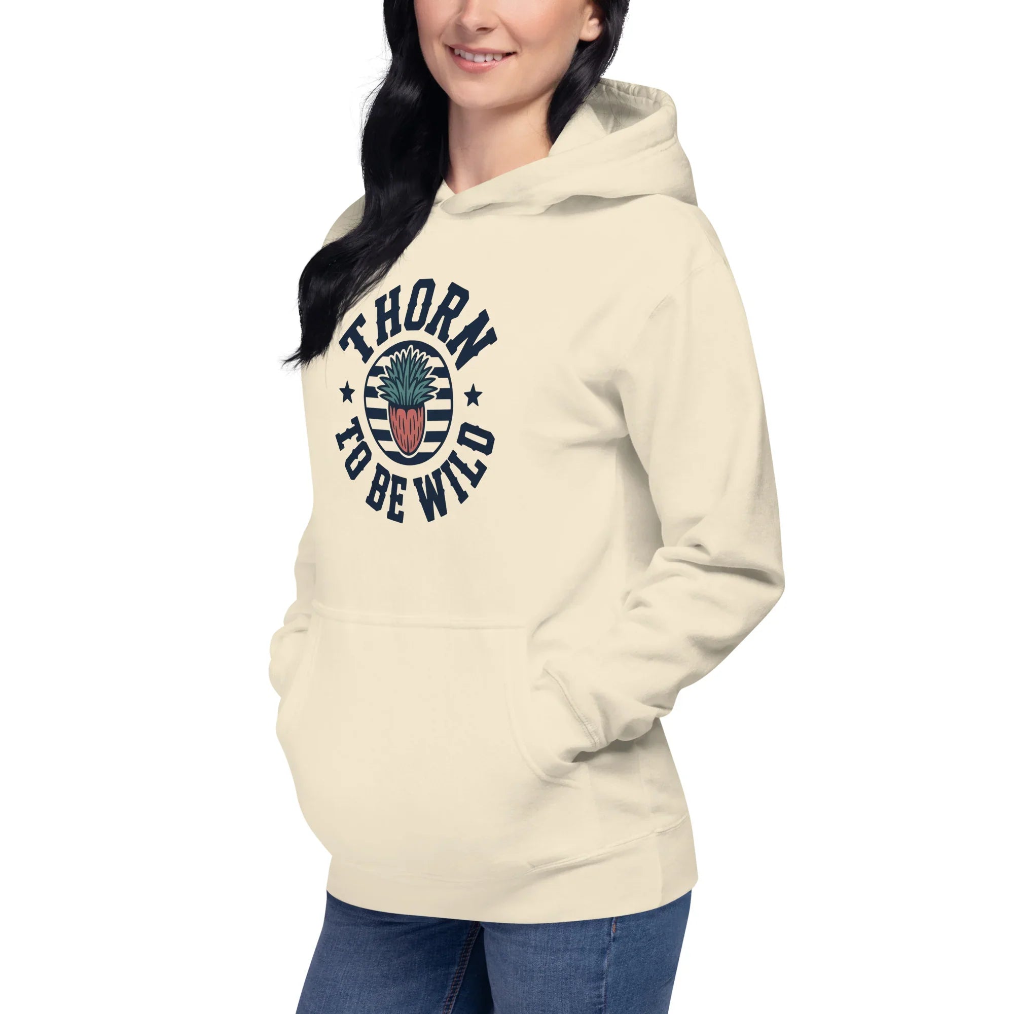Cactus Hoodie – Thorn to Be Wild Funny Botanical Pullover - RaZits