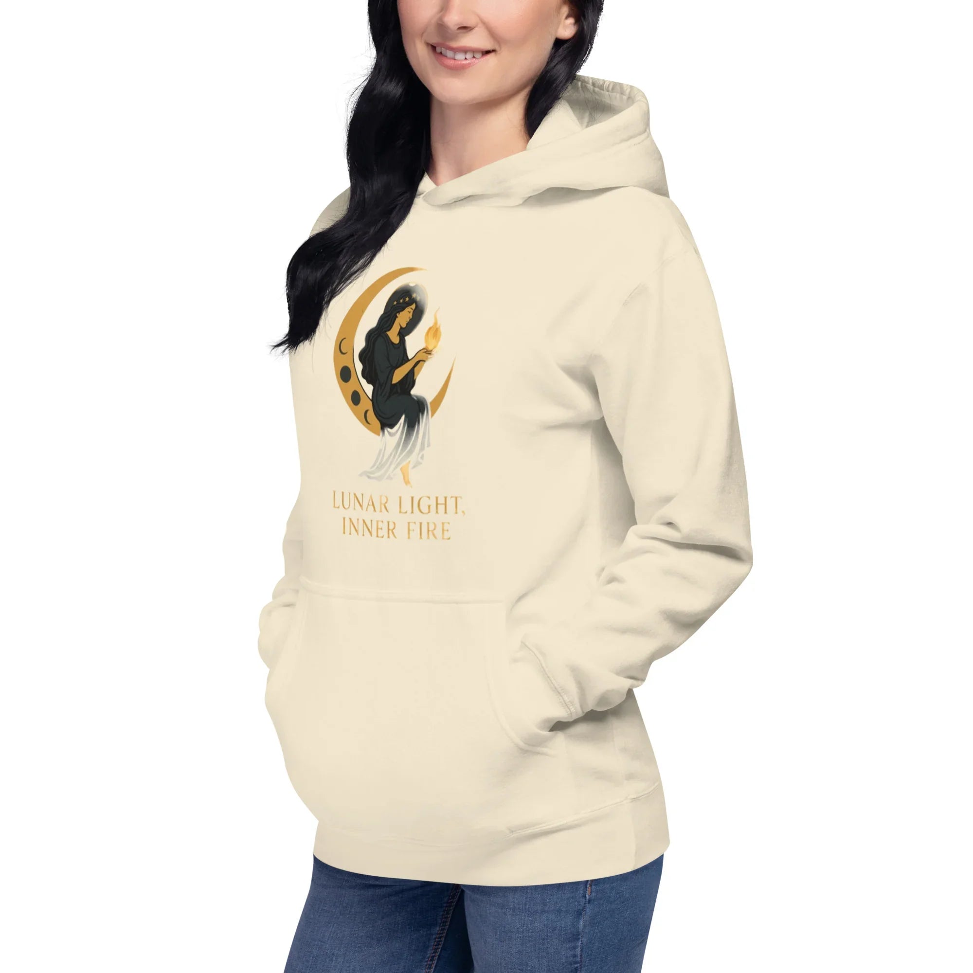 Lunar Light Inner Fire Hoodie – Moon Goddess Art - RaZits