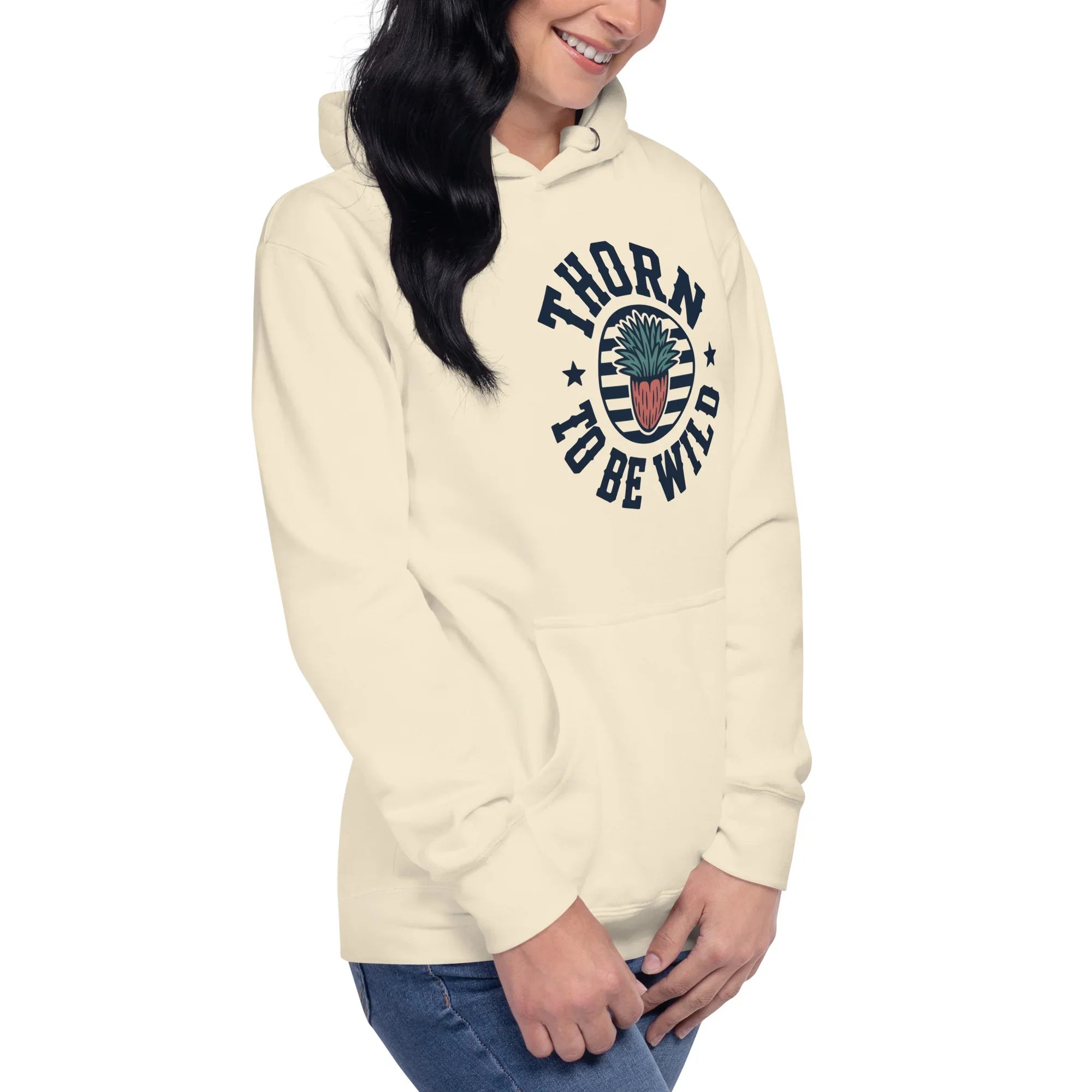Cactus Hoodie – Thorn to Be Wild Funny Botanical Pullover - RaZits