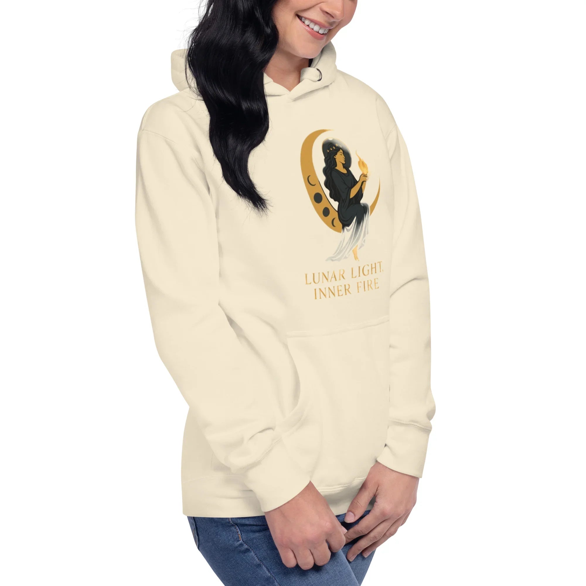 Lunar Light Inner Fire Hoodie – Moon Goddess Art - RaZits