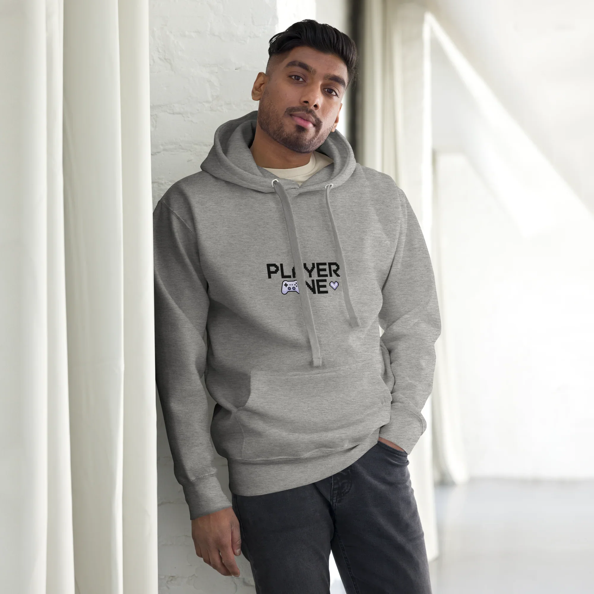 Player One Hoodie – Pixel Gaming Love Design - RaZits