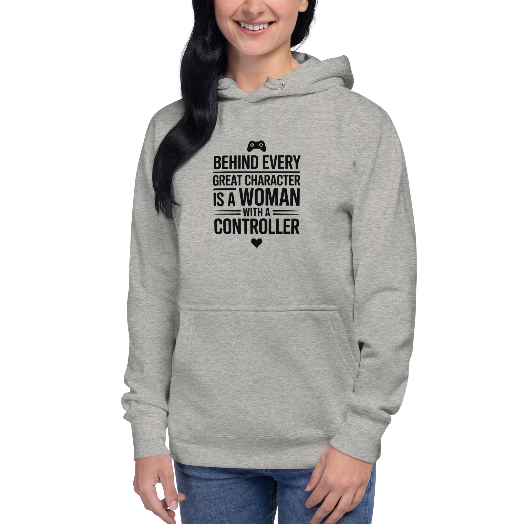 Behind Every Great Character Hoodie – Gamer Girl Controller Quote - RaZits