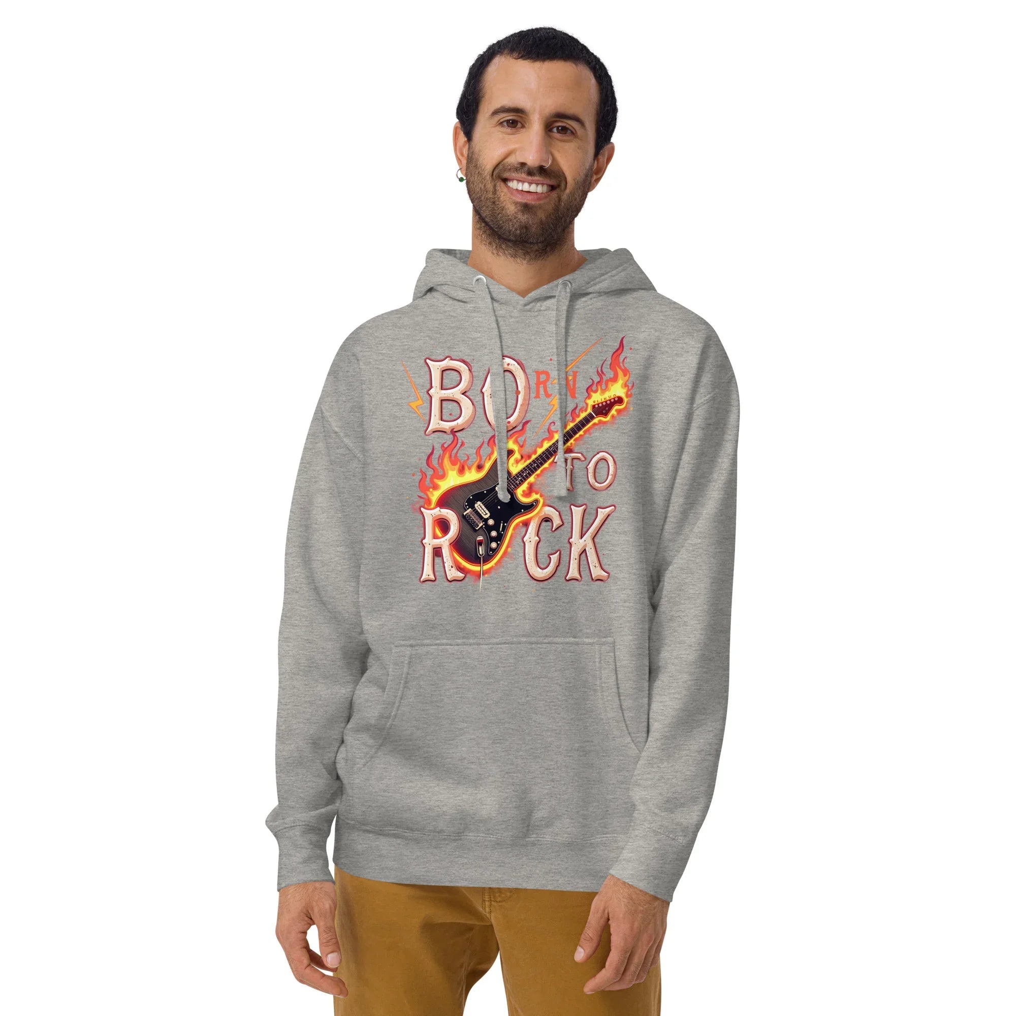 Born to Rock Flame Hoodie – Blazing Guitar Graphic Vibes - RaZits