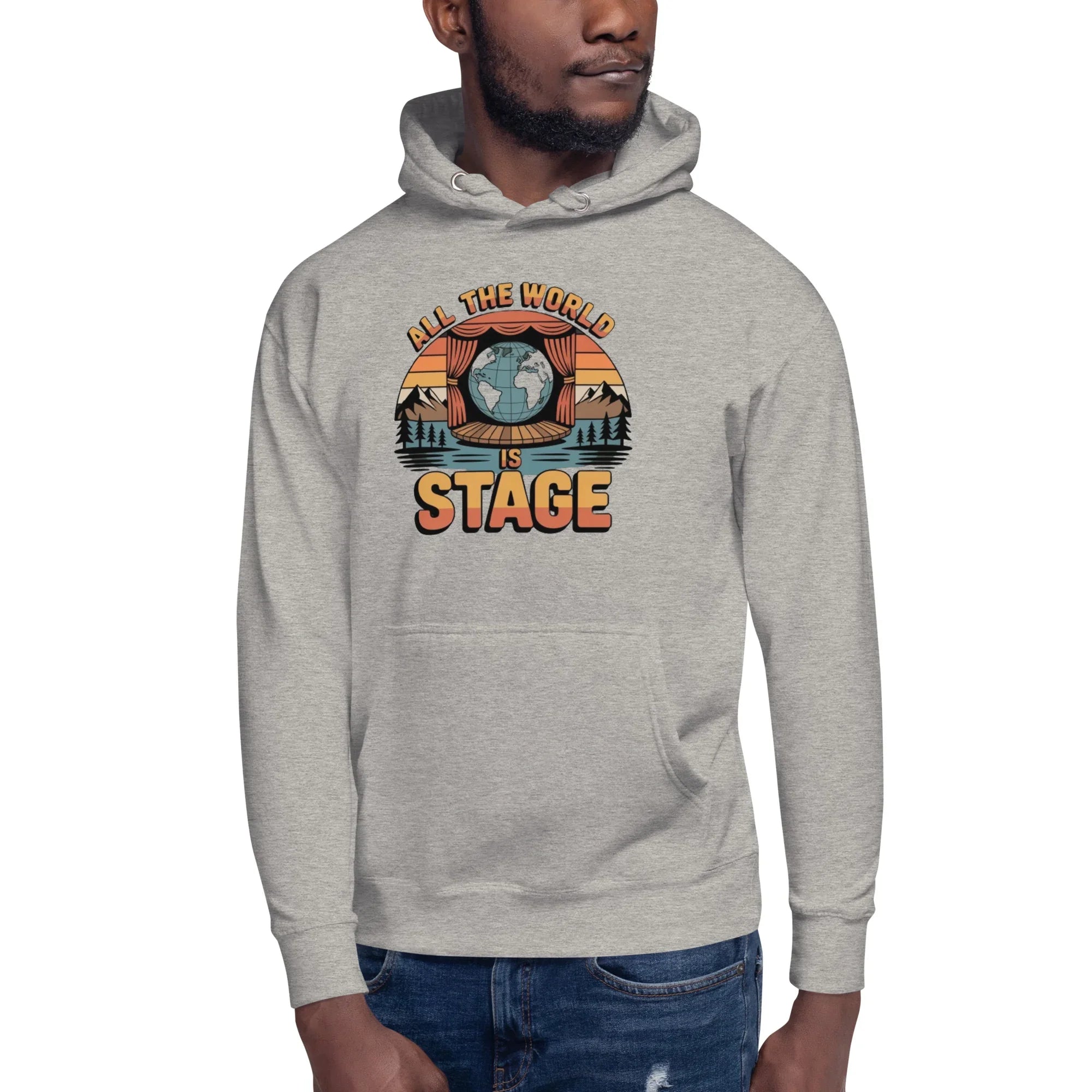 All The World Is Stage Hoodie – Retro Theater Quote - RaZits