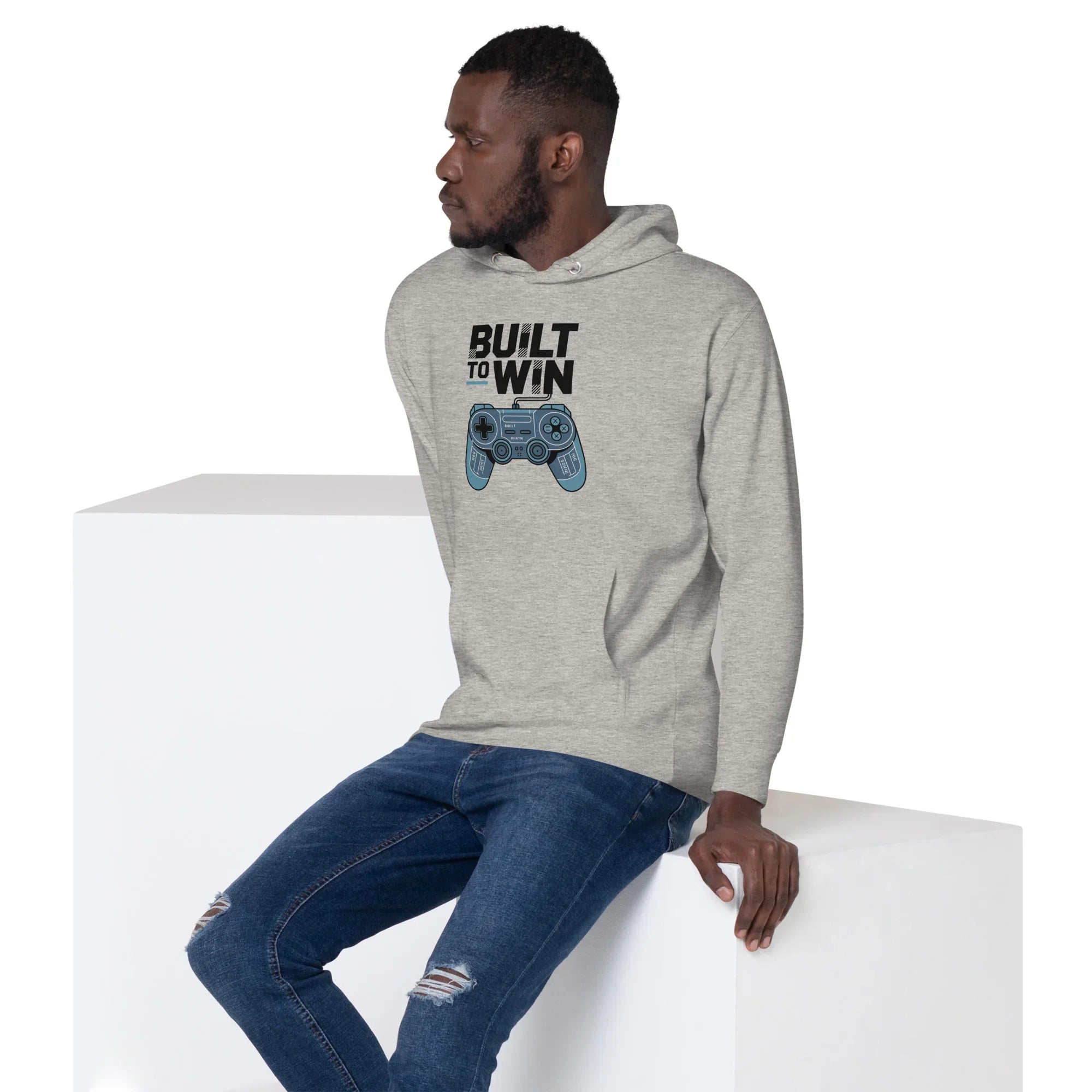 Built to Win Hoodie – Retro Gamer Controller Design - RaZits