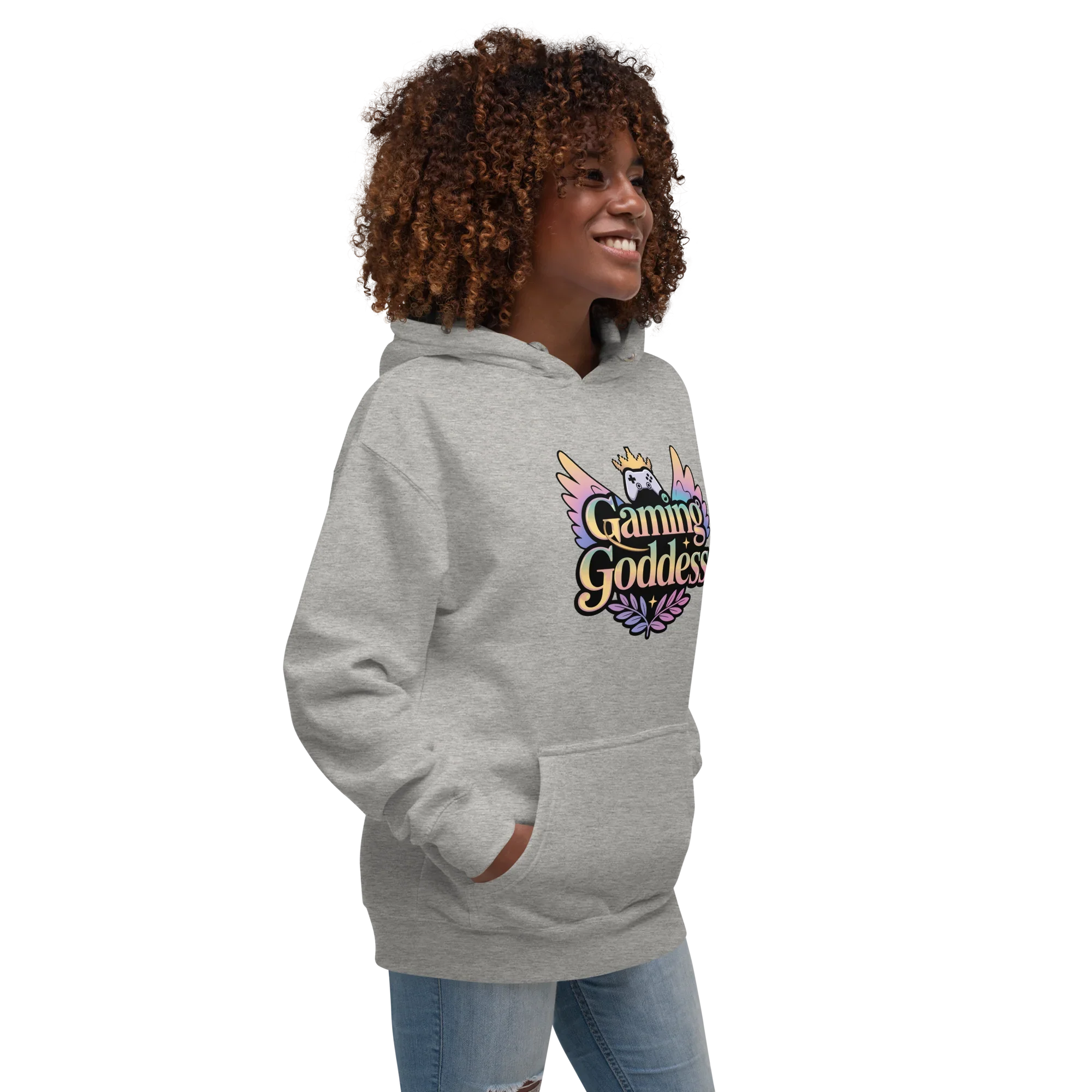 Gaming Goddess Hoodie – Pastel Wings & Crown Design for Women - RaZits