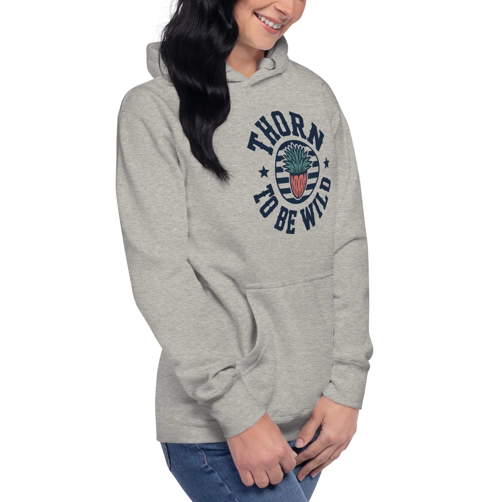 Cactus Hoodie – Thorn to Be Wild Funny Botanical Pullover - RaZits