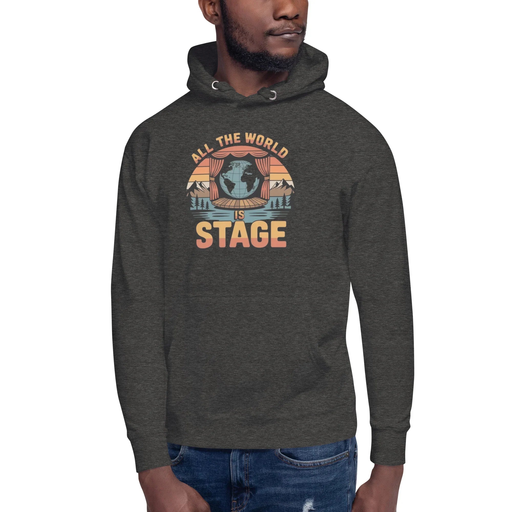 All The World Is Stage Hoodie – Retro Theater Quote - RaZits