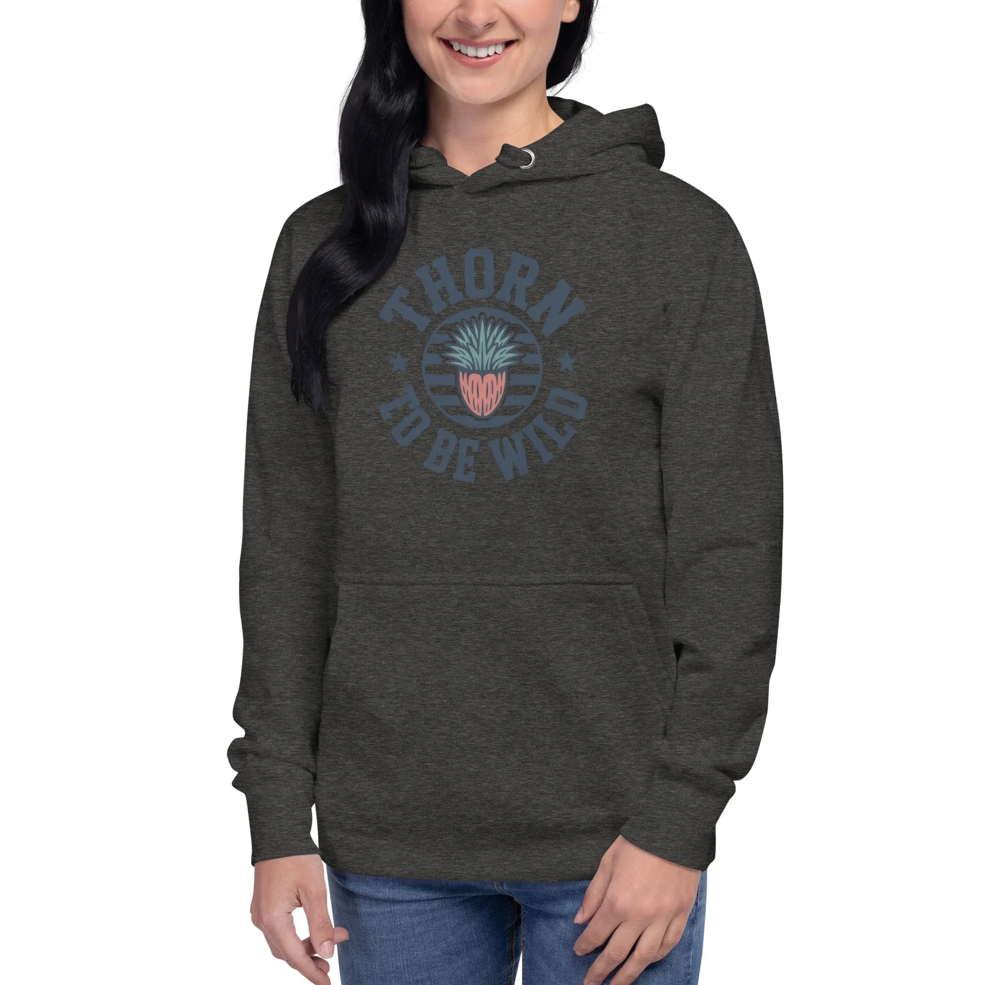 Cactus Hoodie – Thorn to Be Wild Funny Botanical Pullover - RaZits