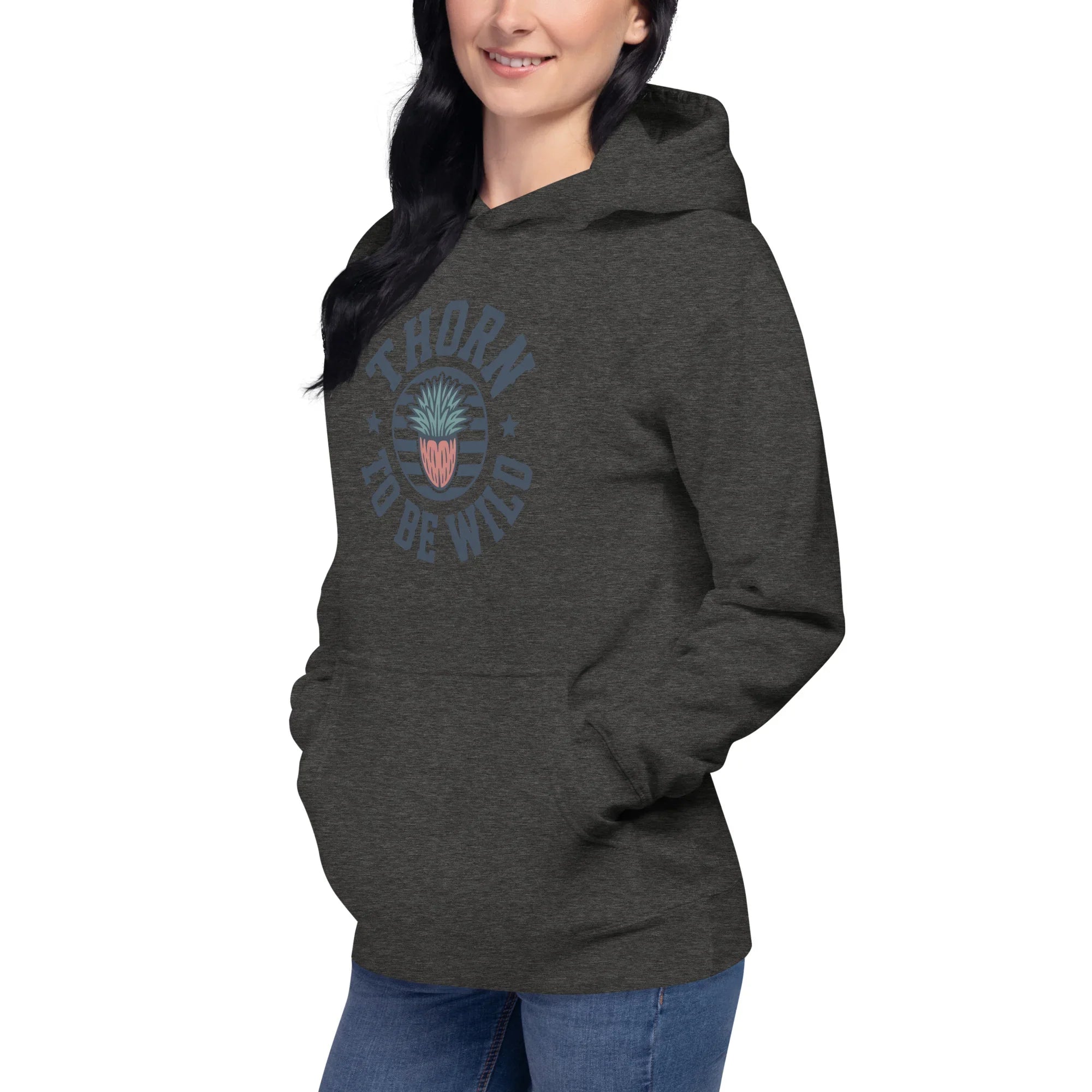 Cactus Hoodie – Thorn to Be Wild Funny Botanical Pullover - RaZits