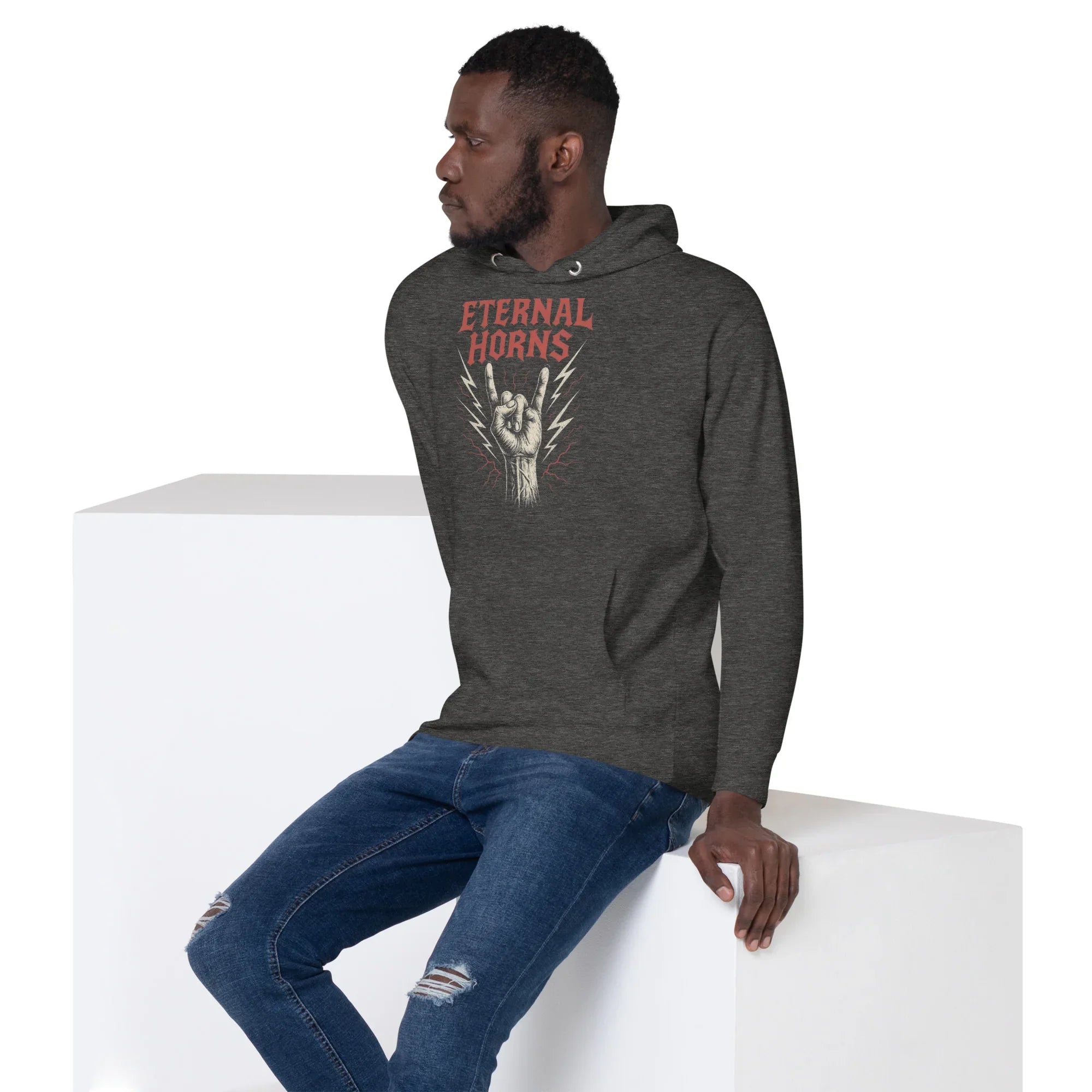 Eternal Horns Premium Hoodie – Lightning Rock Style - RaZits