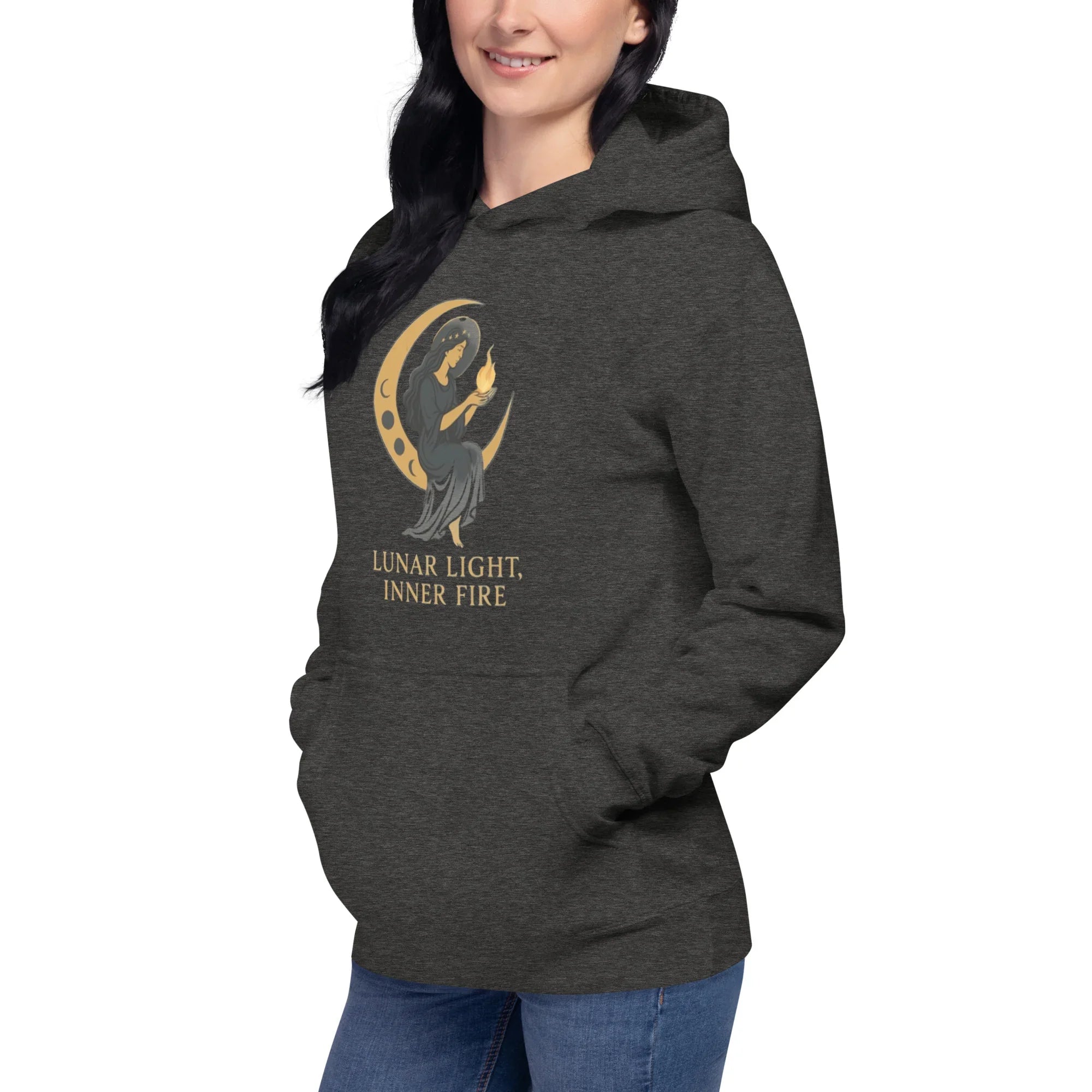 Lunar Light Inner Fire Hoodie – Moon Goddess Art - RaZits