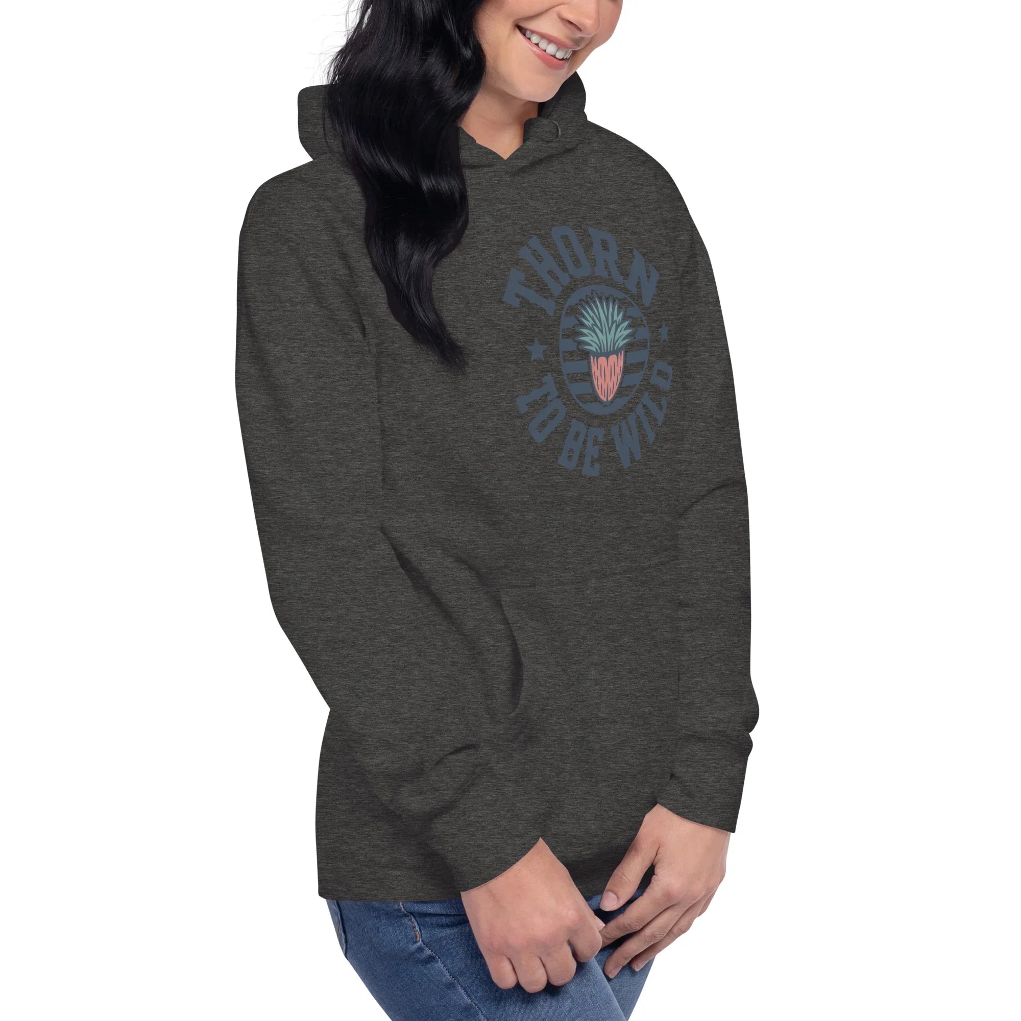 Cactus Hoodie – Thorn to Be Wild Funny Botanical Pullover - RaZits