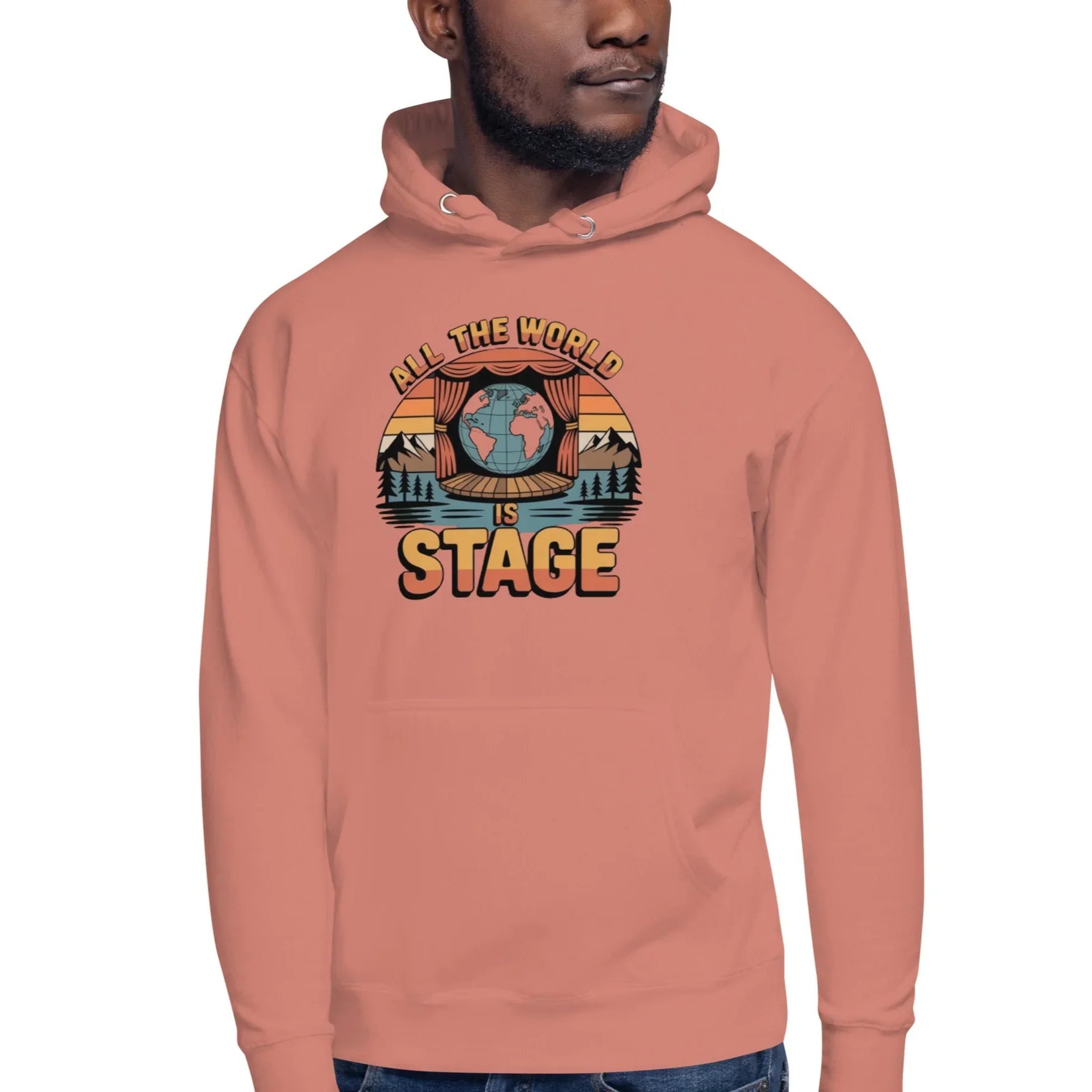 All The World Is Stage Hoodie – Retro Theater Quote - RaZits