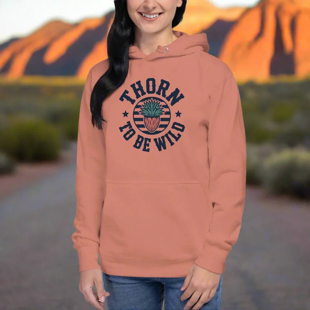 Cactus Hoodie – Thorn to Be Wild Funny Botanical Pullover - RaZits