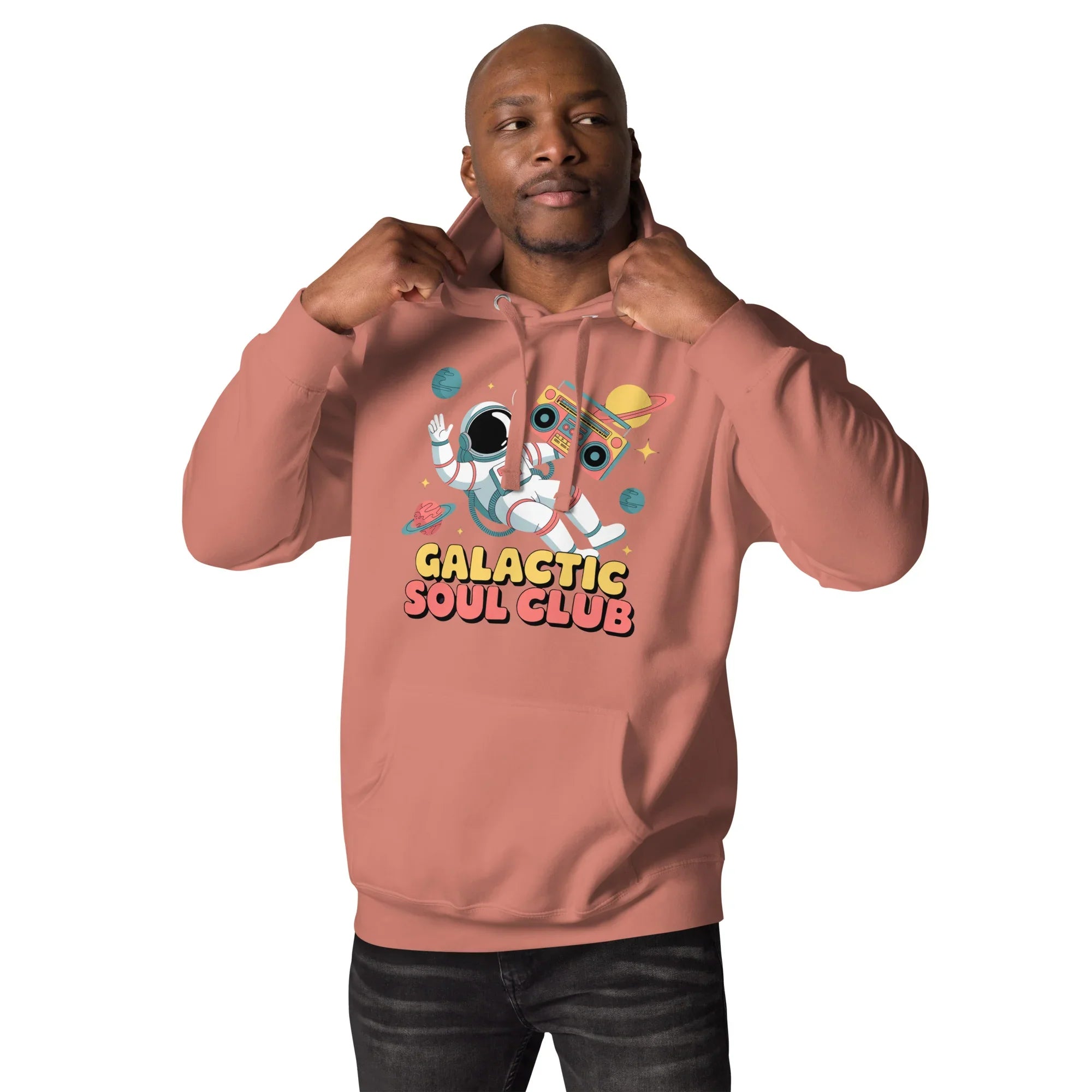 Galactic Soul Club Hoodie – Retro Astronaut Art - RaZits