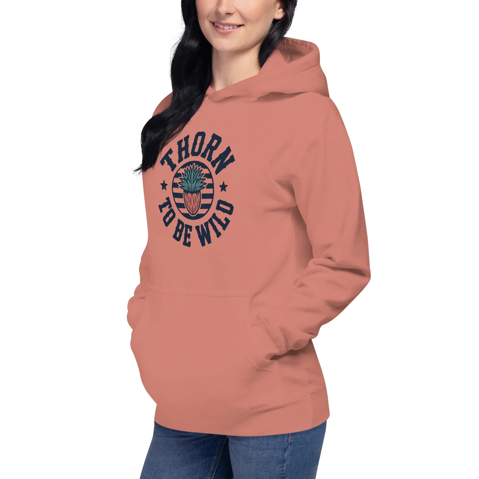 Cactus Hoodie – Thorn to Be Wild Funny Botanical Pullover - RaZits