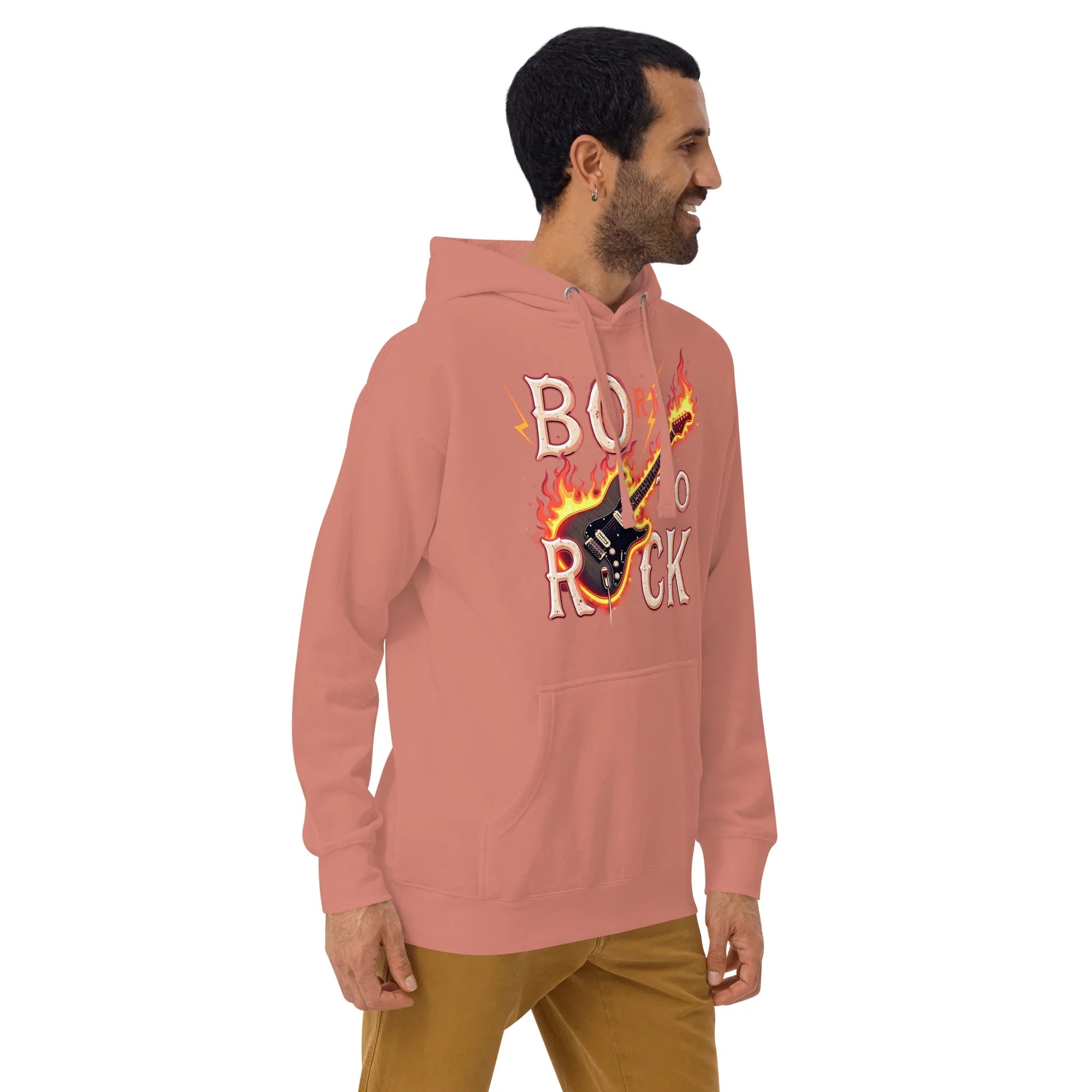 Born to Rock Flame Hoodie – Blazing Guitar Graphic Vibes - RaZits