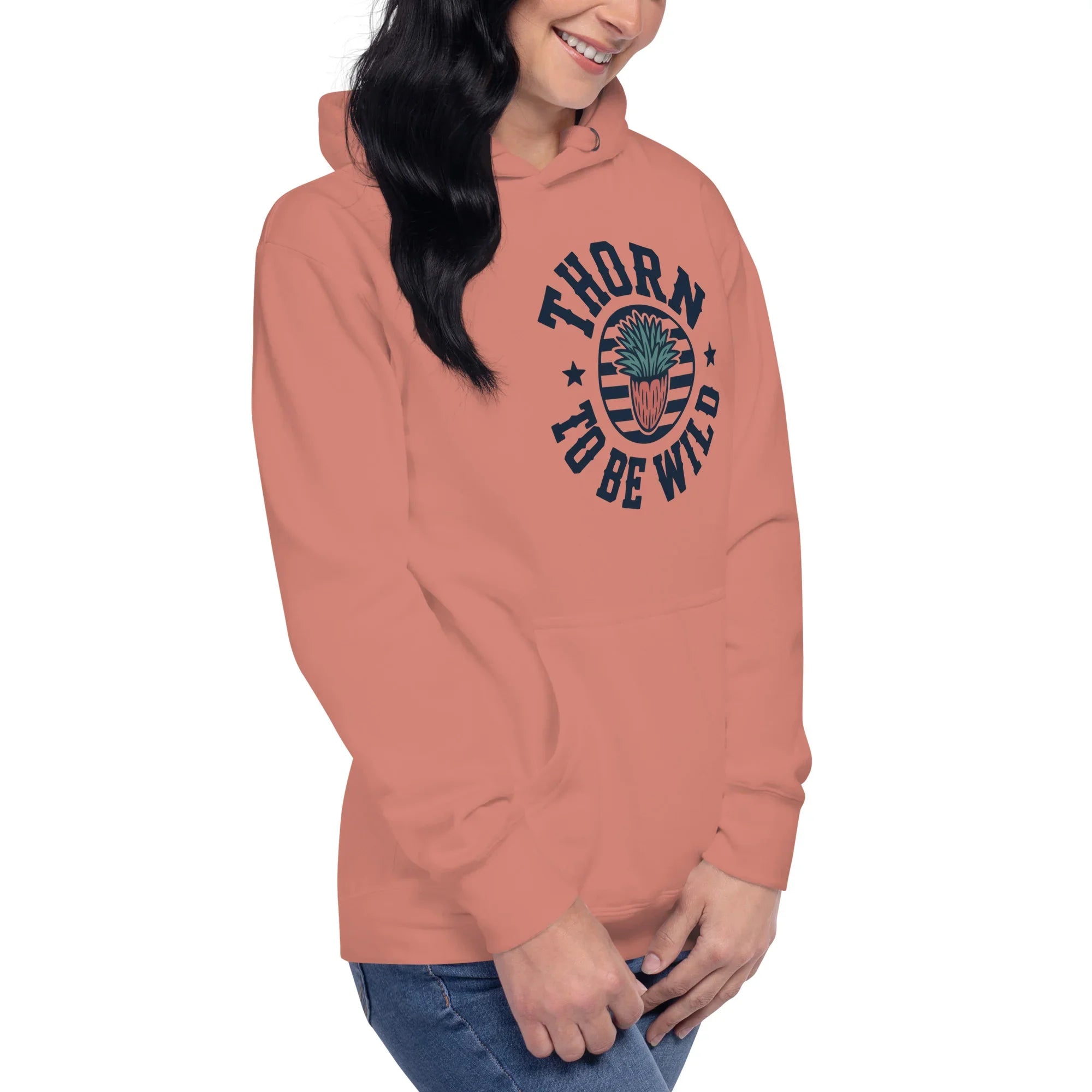 Cactus Hoodie – Thorn to Be Wild Funny Botanical Pullover - RaZits