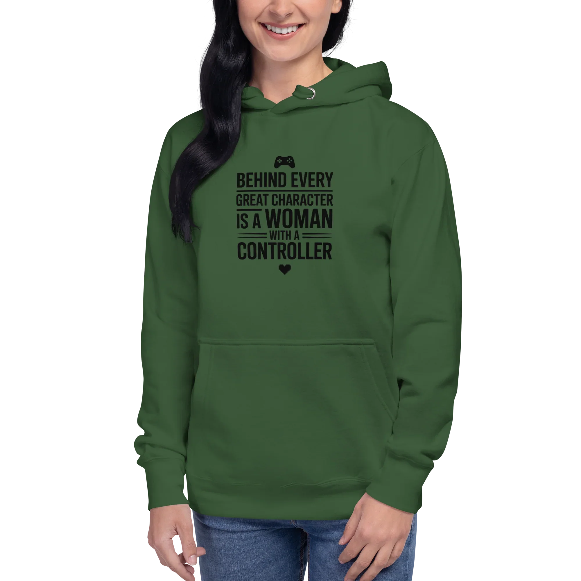 Behind Every Great Character Hoodie – Gamer Girl Controller Quote - RaZits