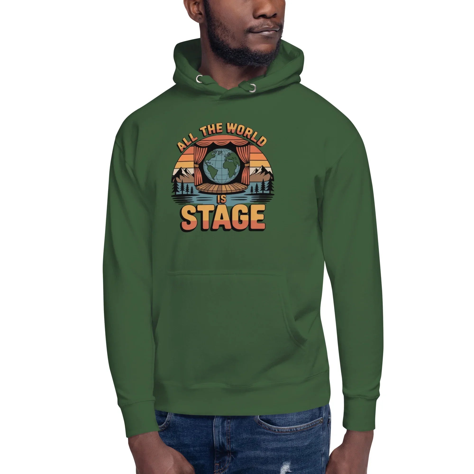 All The World Is Stage Hoodie – Retro Theater Quote - RaZits