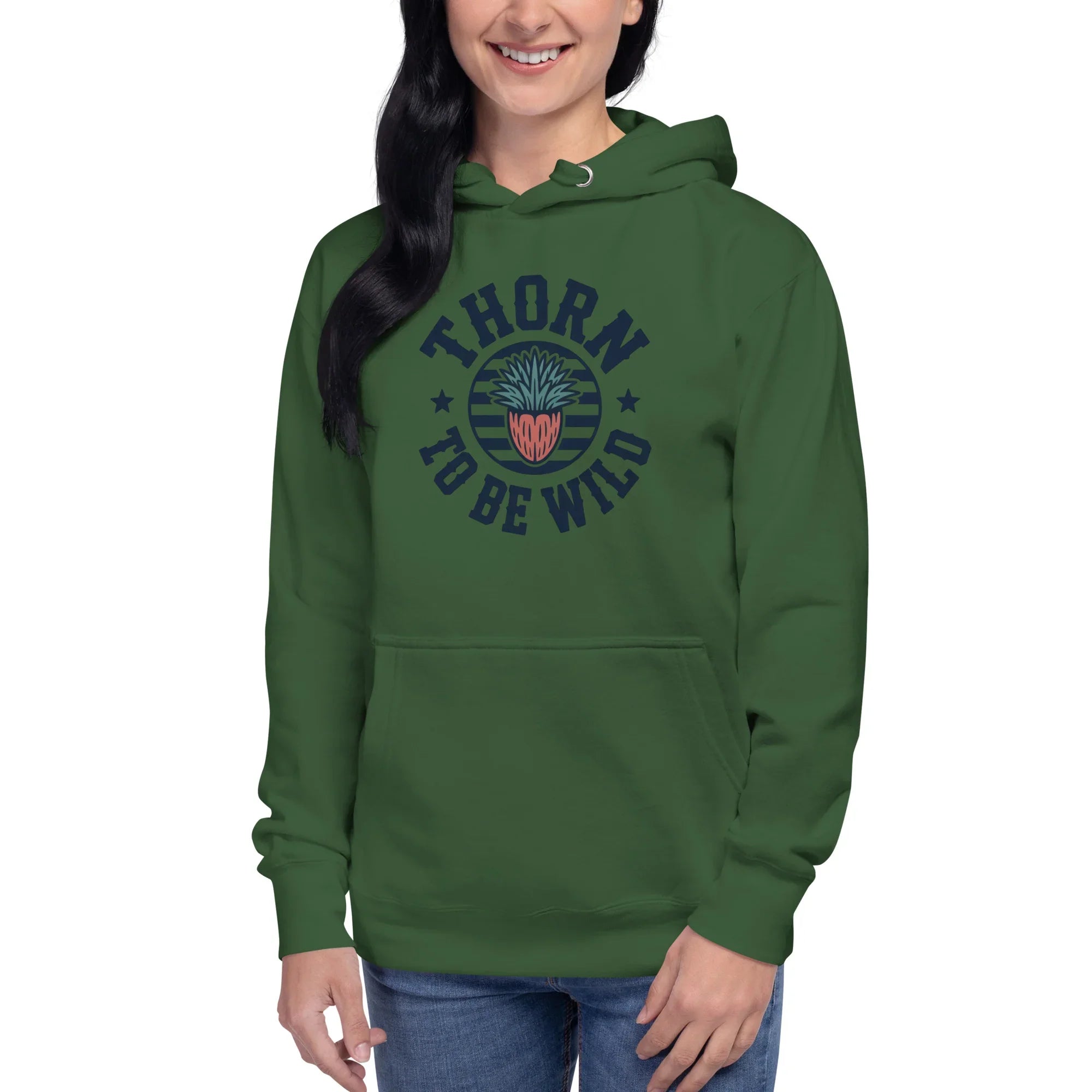 Cactus Hoodie – Thorn to Be Wild Funny Botanical Pullover - RaZits