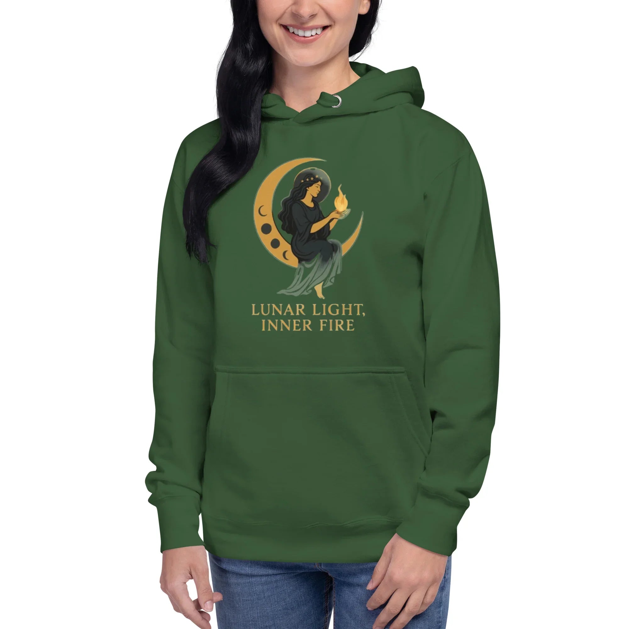 Lunar Light Inner Fire Hoodie – Moon Goddess Art - RaZits