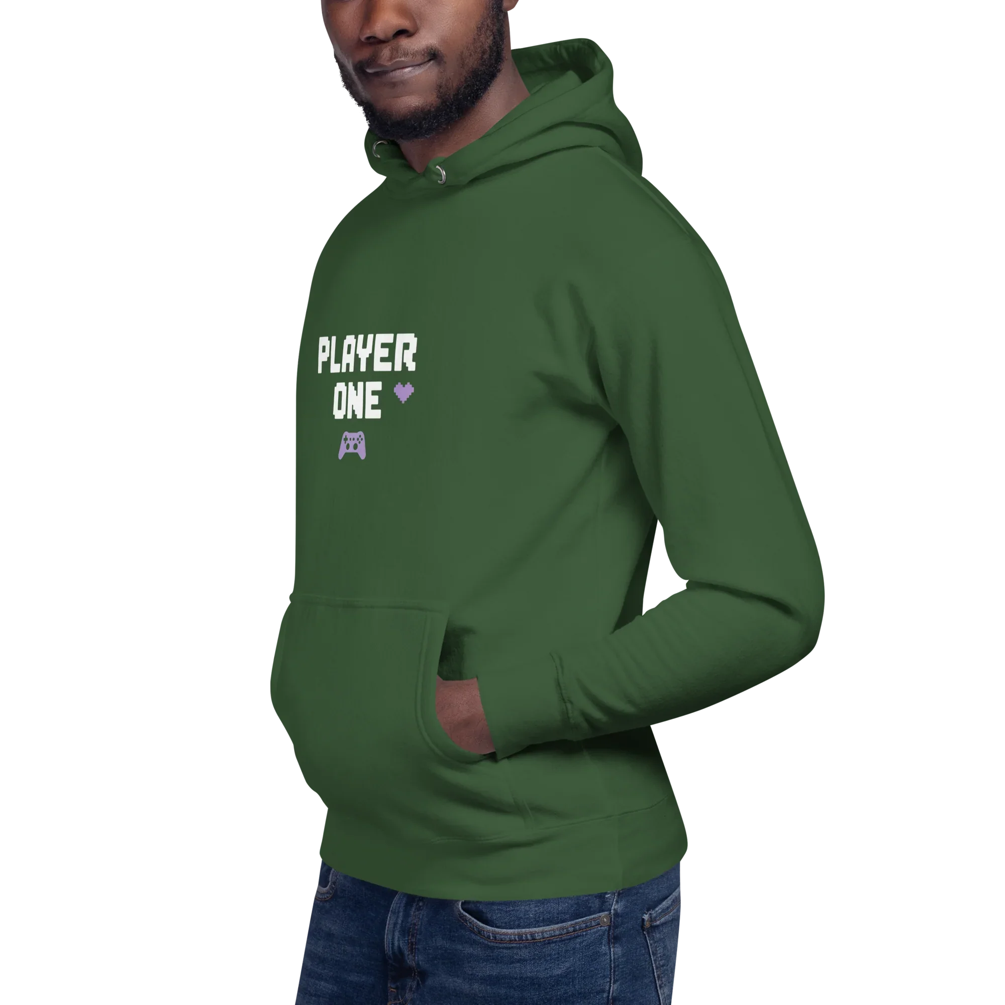 Player One Hoodie – Minimalist Pixel Gamer Design - RaZits