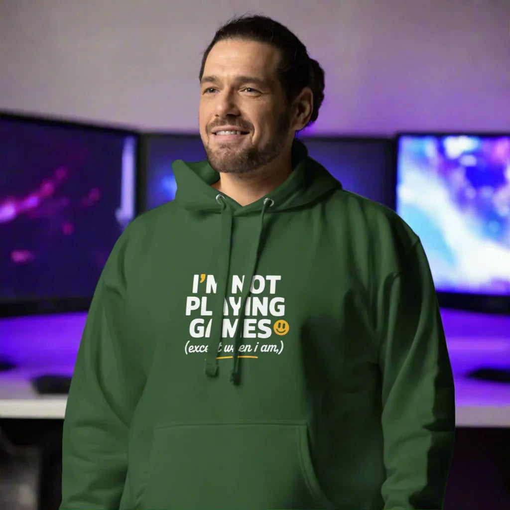 Not Playing Games Hoodie – Funny Gamer Mood Quote - RaZits